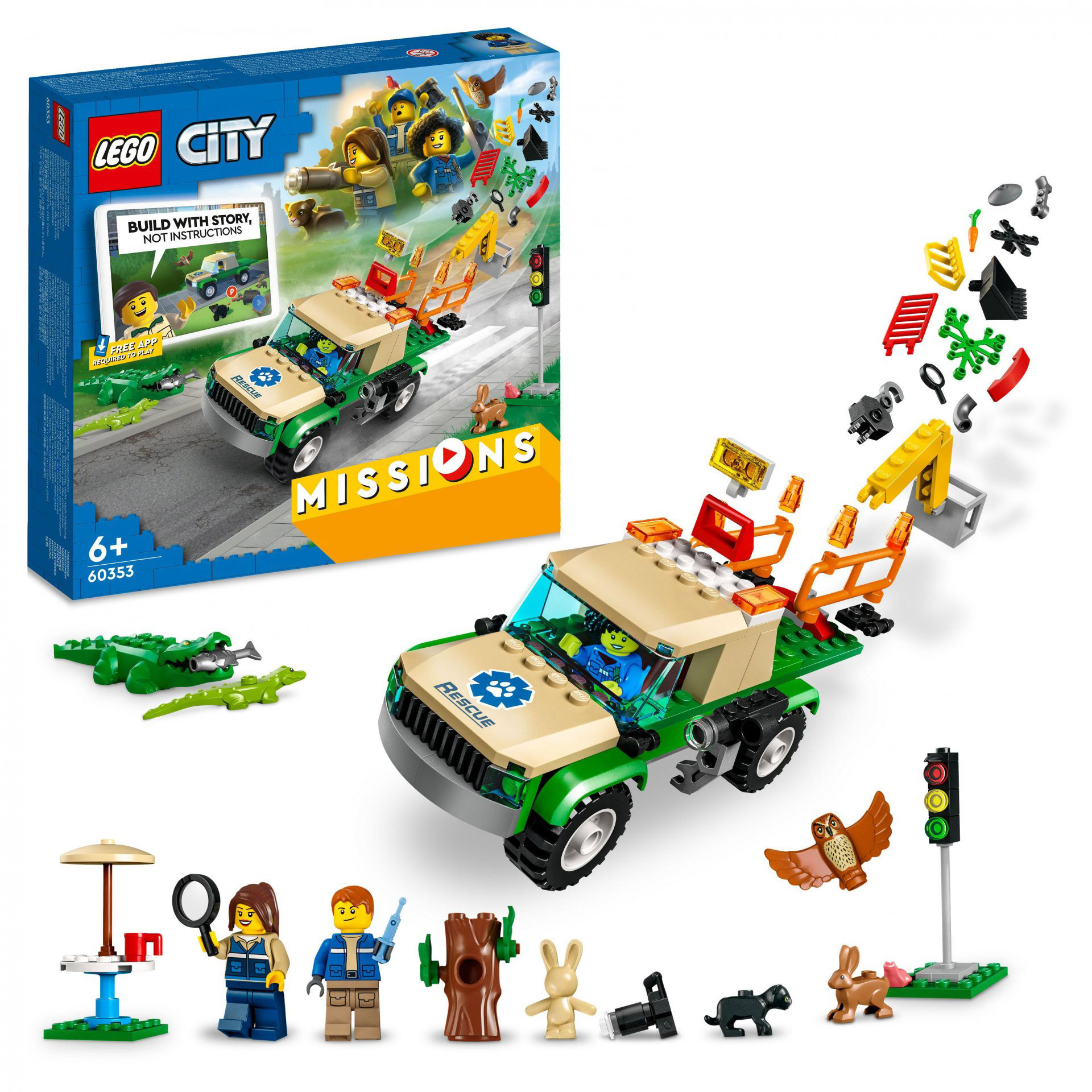 LEGO City Missioni di Salvataggio Animale, Set di Costruzioni con Avventura Digi 60353, , large