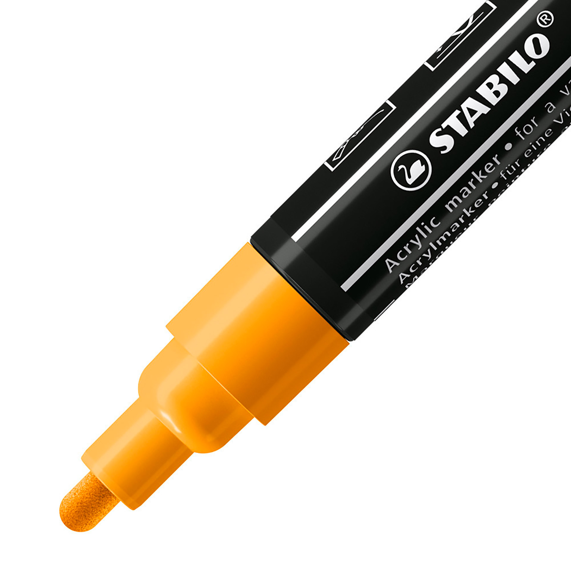 Stabilo Free Acrylic - T300 Punta Rotonda 2-3mm - Confezione Da 5 - Arancione, , large