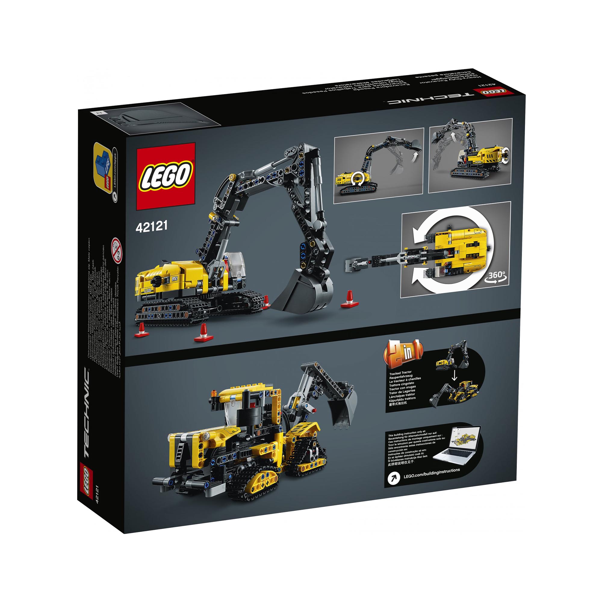 LEGO Technic Escavatore Pesante, Trattore, Modellino 2 in 1, Kit di Costruzione  42121, , large