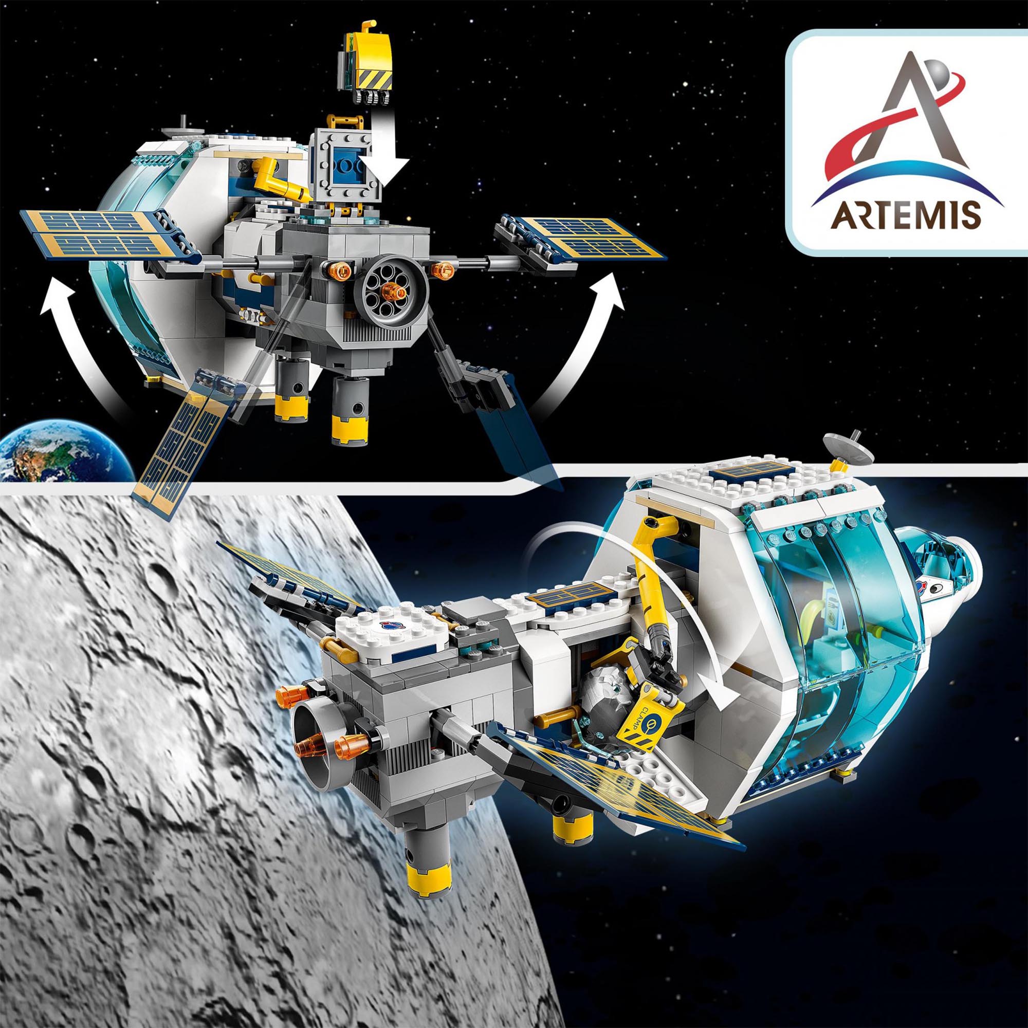LEGO 60349 City Stazione Spaziale Lunare, Giocattoli Ispirati alla NASA, 5 Minif 60349, , large