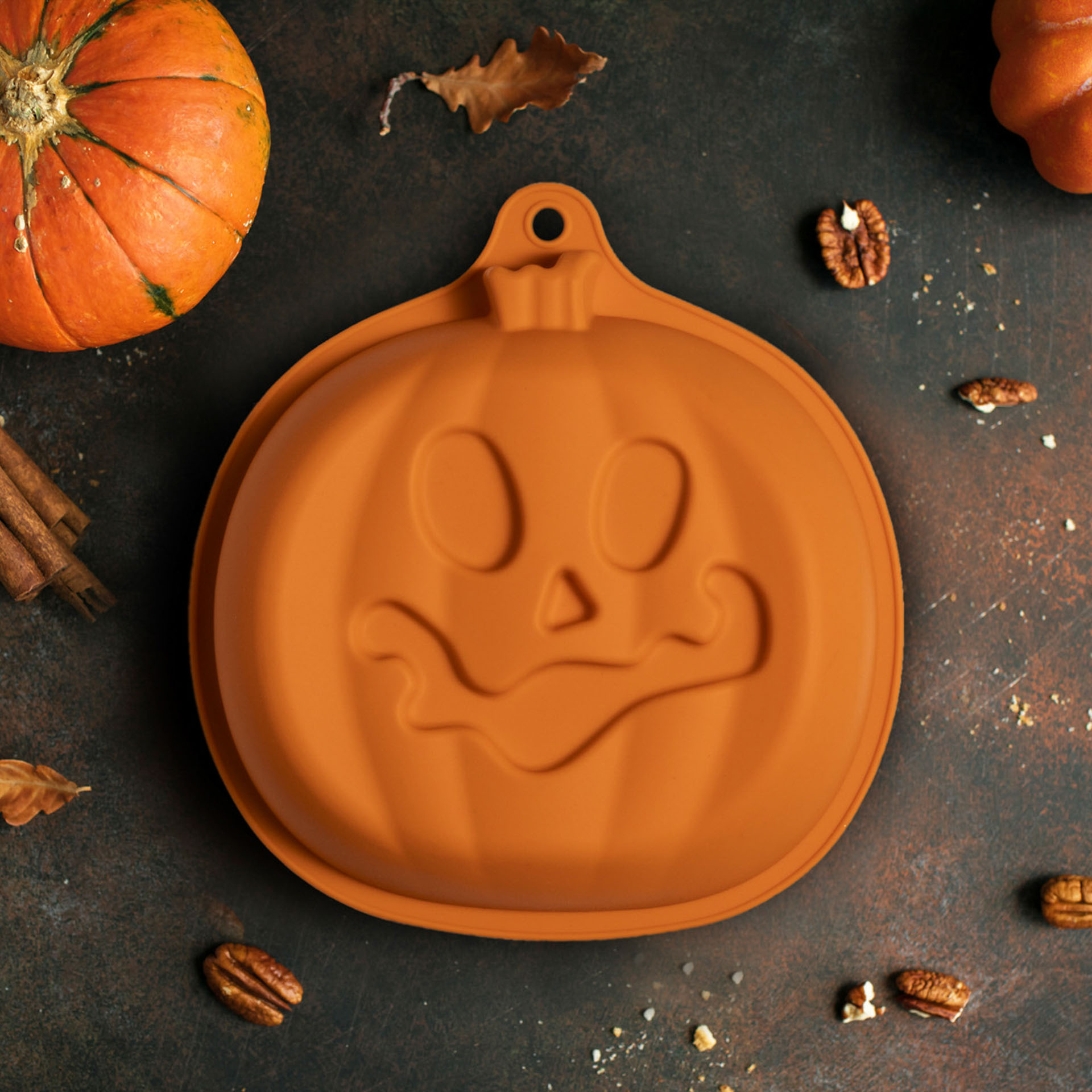 Stampo in silicone zucca Halloween, , large