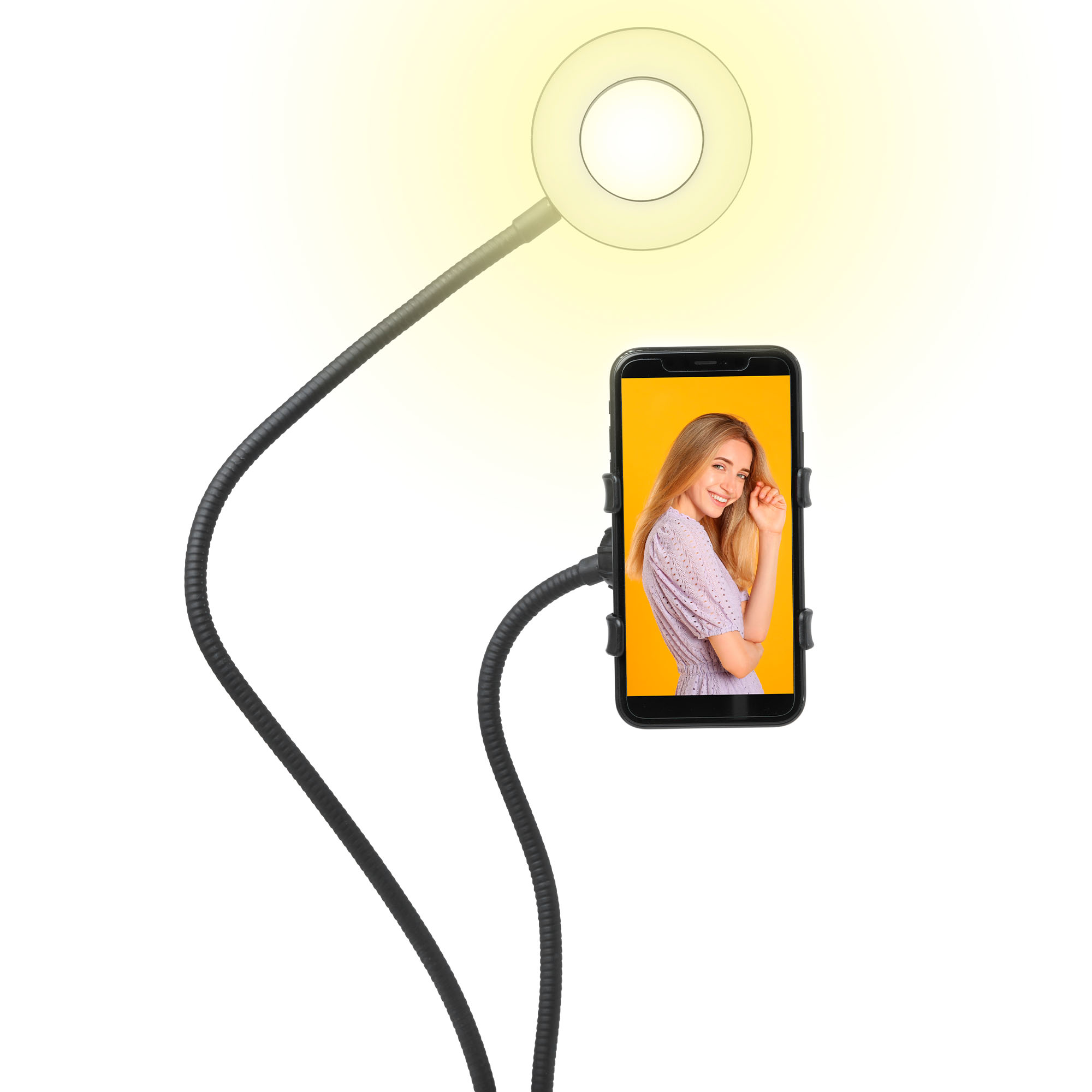 Lampada da tavolo selfie con stand smartphone, , large