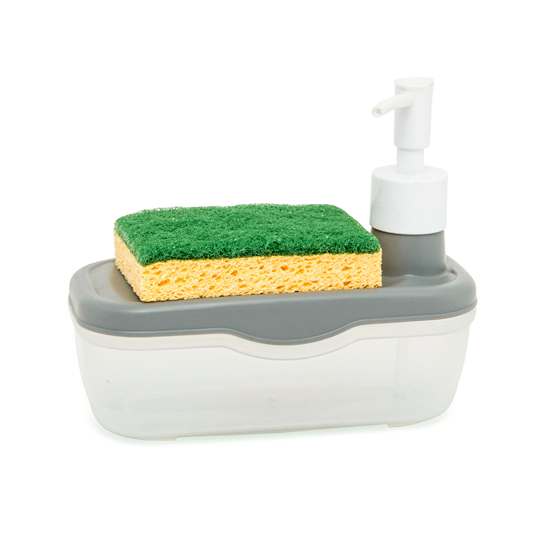 Dispenser sapone con porta spugna, , large