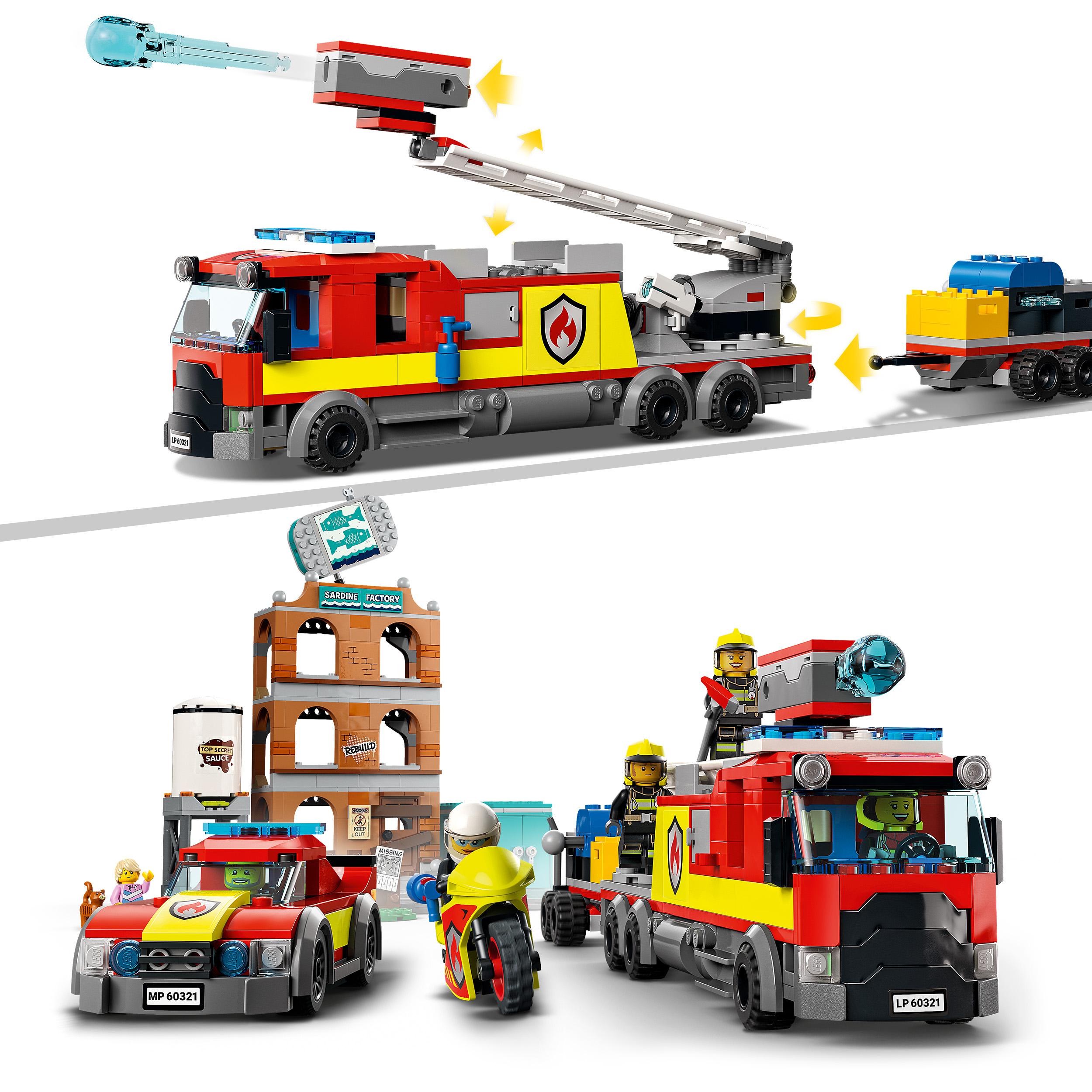 LEGO City Fire Vigili del Fuoco, Edificio con Fiamme, Camion dei Pompieri Giocat 60321, , large