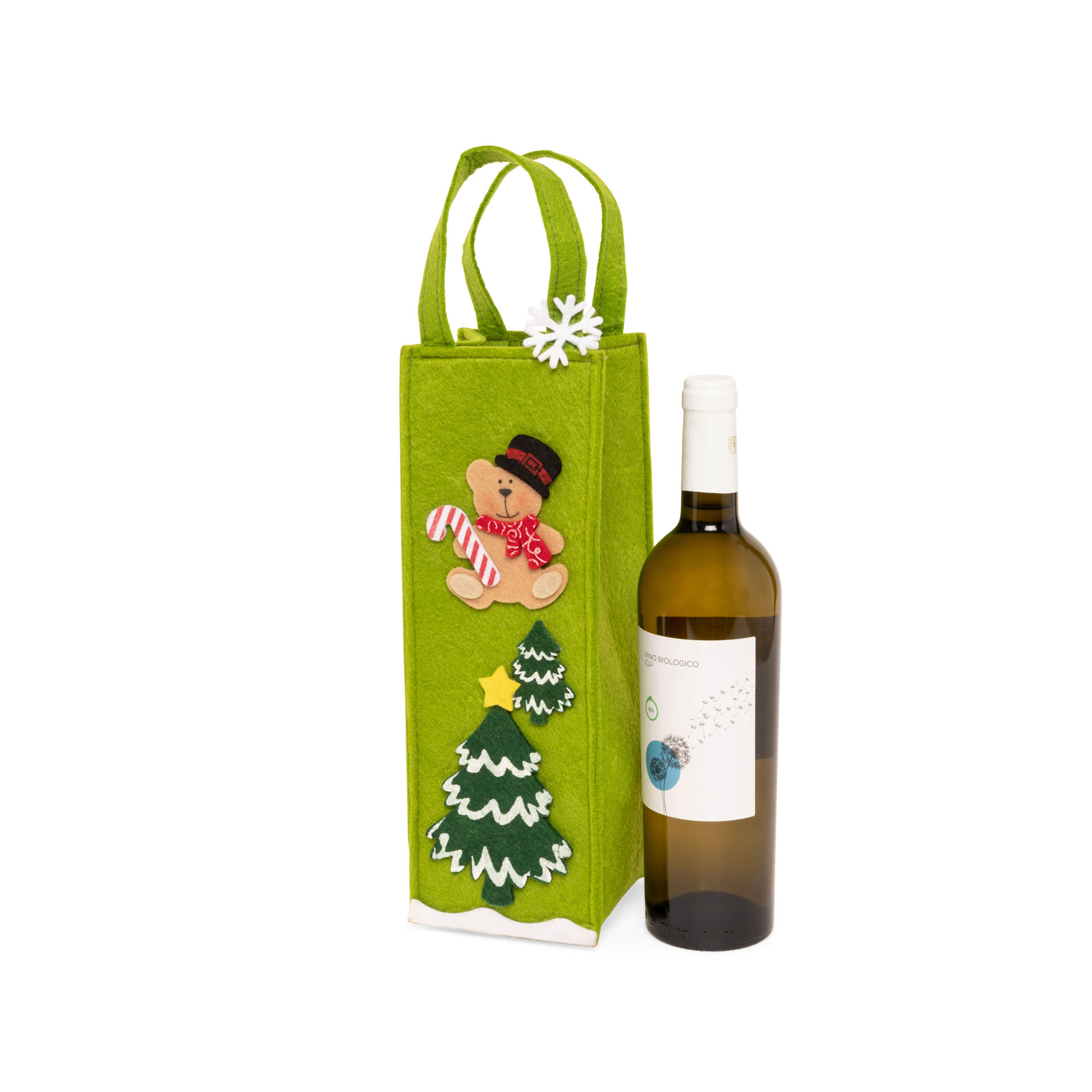 Borsa porta bottiglia natalizia, , large