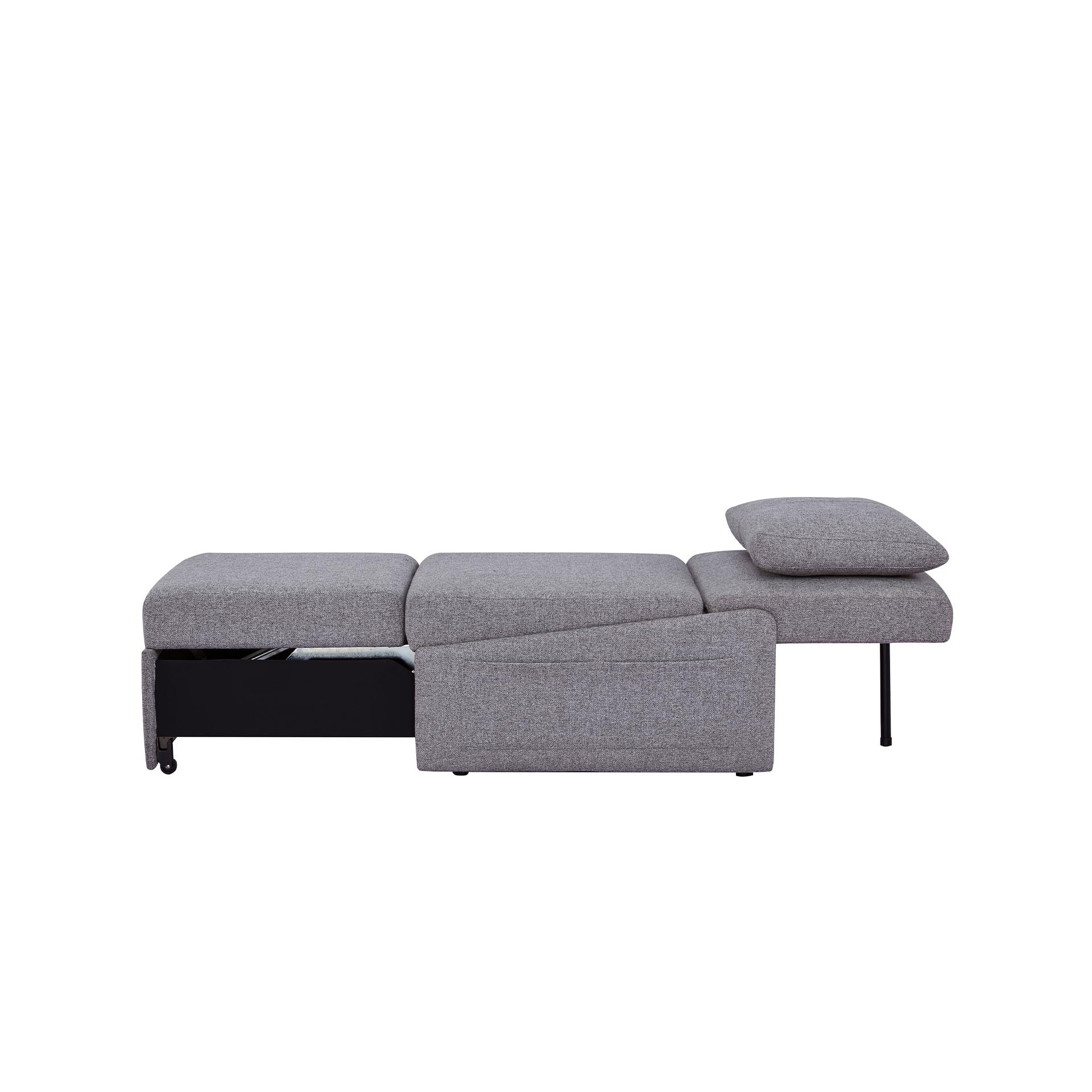 Poltrona letto singolo salvaspazio grigia, , large