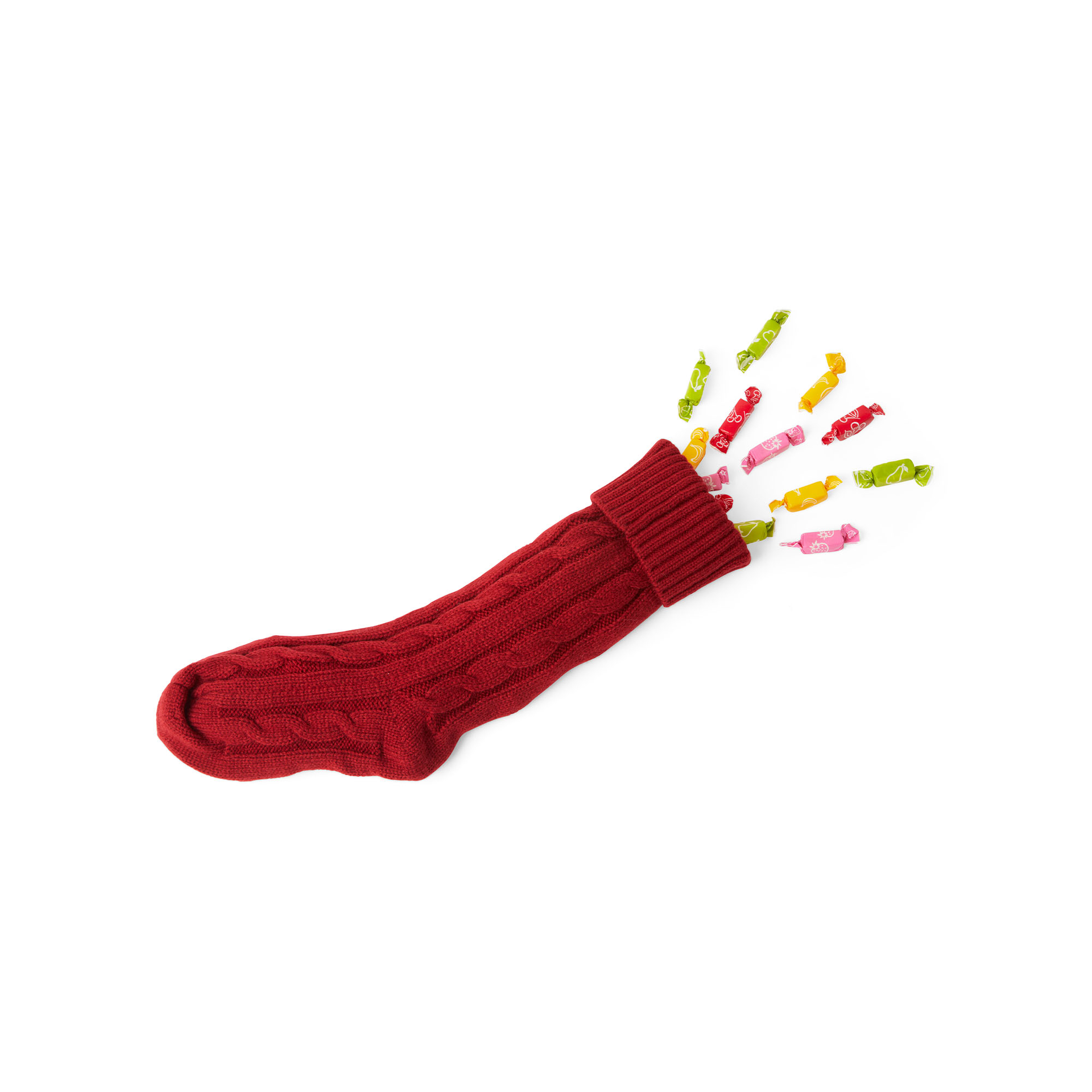 Calza natalizia da appendere - Colore rosso
