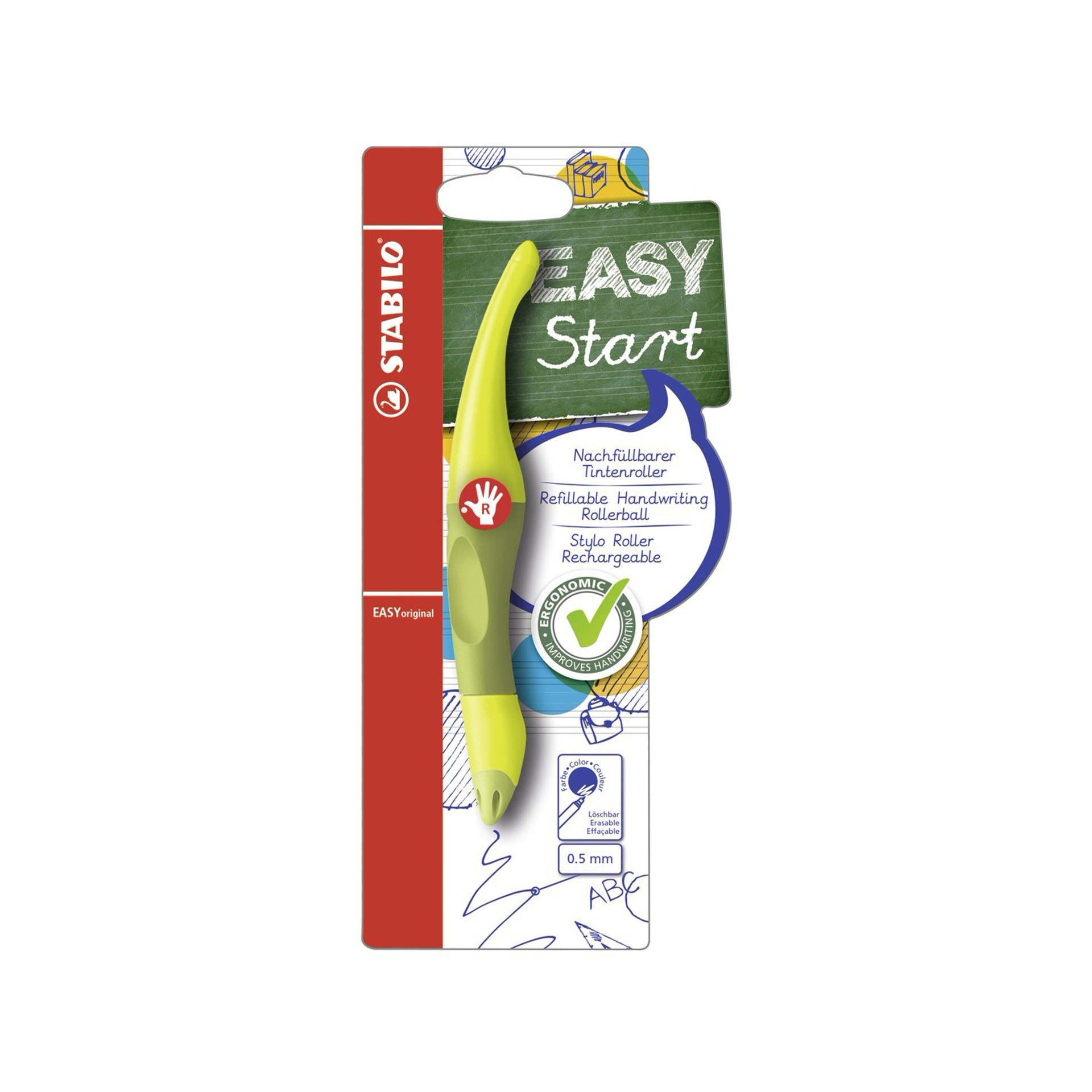 Penna Roller Ergonomica - STABILO EASYoriginal per Destrimani in Verde/Lime, , large