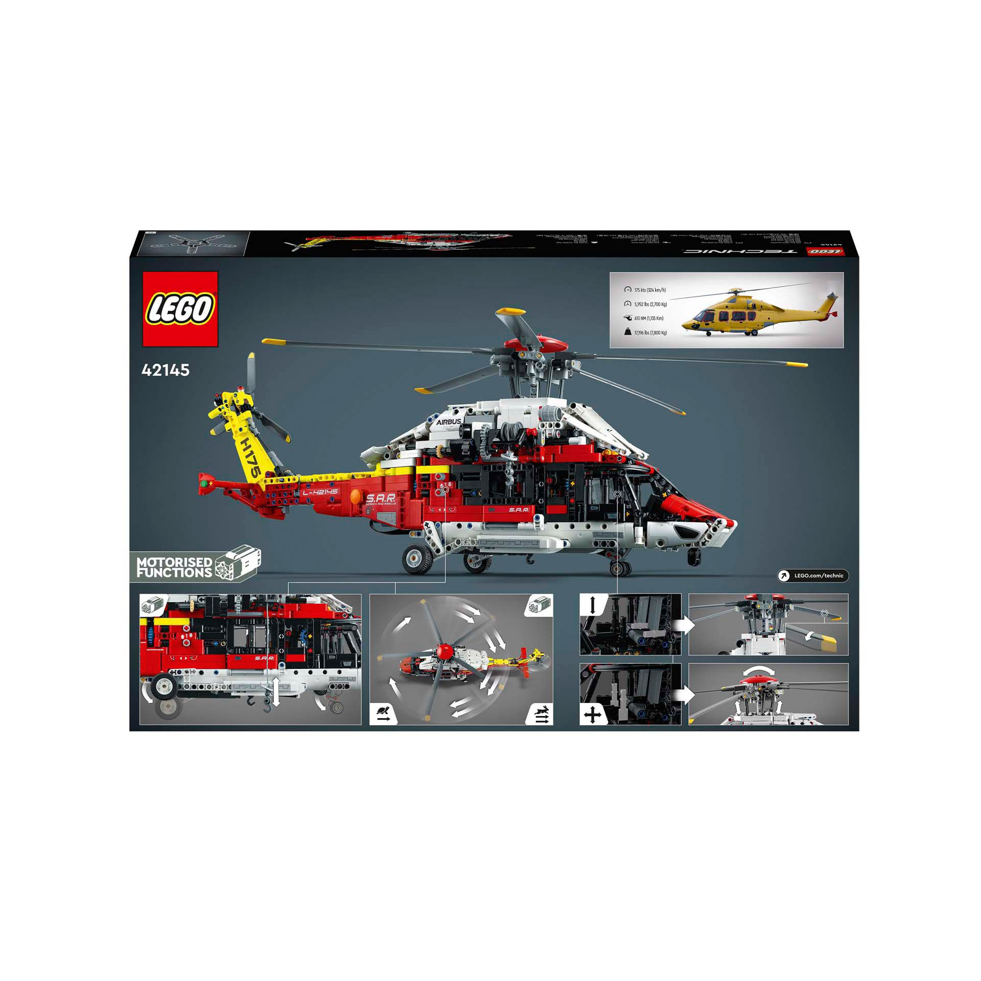 LEGO 42145 Technic Elicottero di Salvataggio Airbus H175, Set Modellismo per Bam 42145, , large