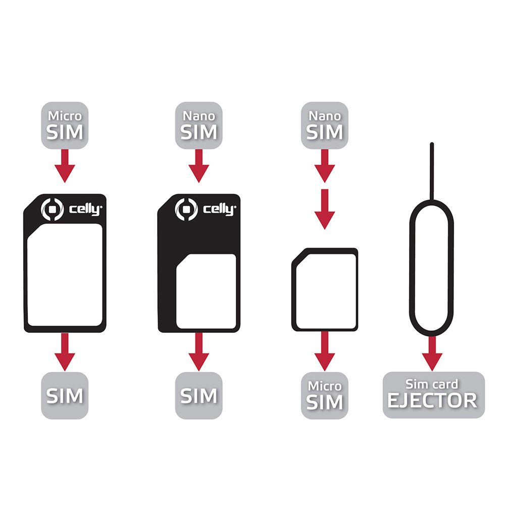 Kit adattatori sim card Celly, , large
