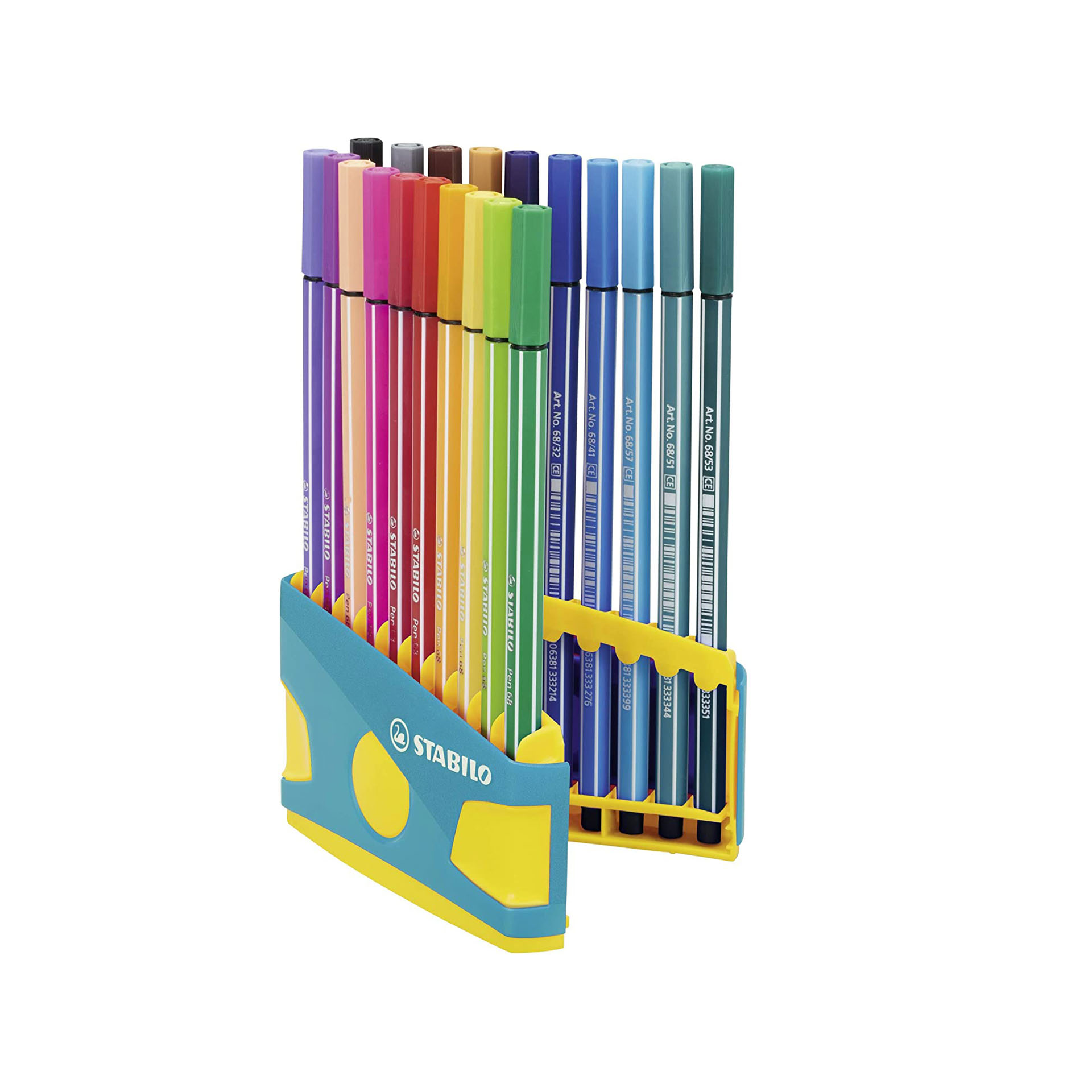 STABILO Pen 68 Colorparade in Turchese - Astuccio da 20 - Colori assortiti, , large
