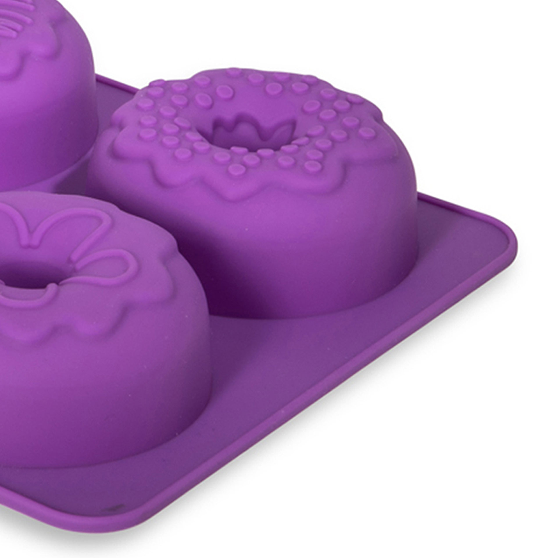 Stampo in silicone per 6 donut con decorazioni, , large