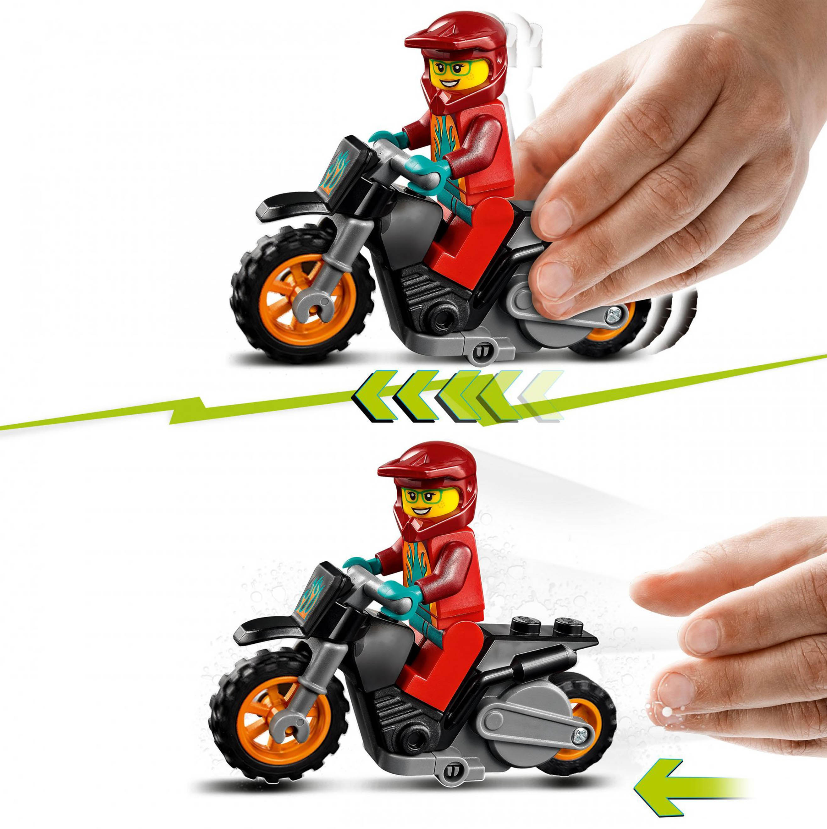 LEGO City Stuntz Stunt Bike Antincendio, Moto Giocattolo con Funzione &quot;Carica e 60311, , large