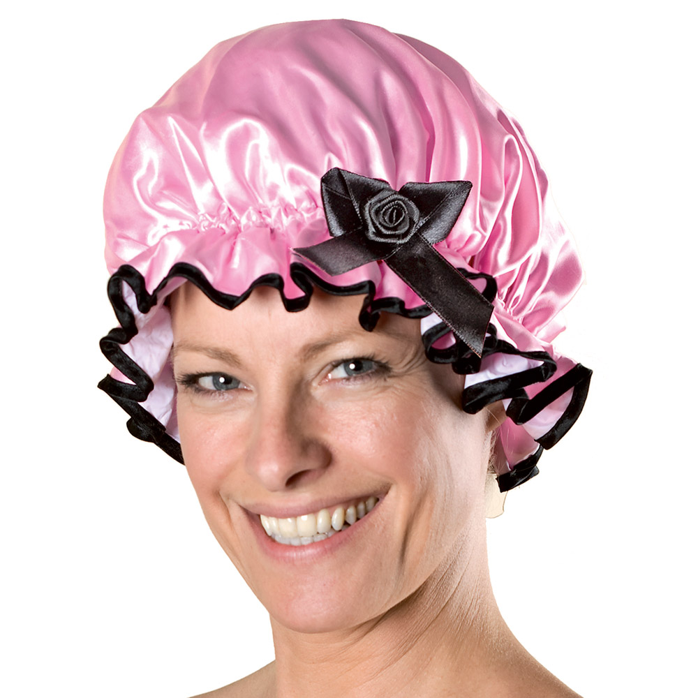 Cuffia per doccia rosa, , large