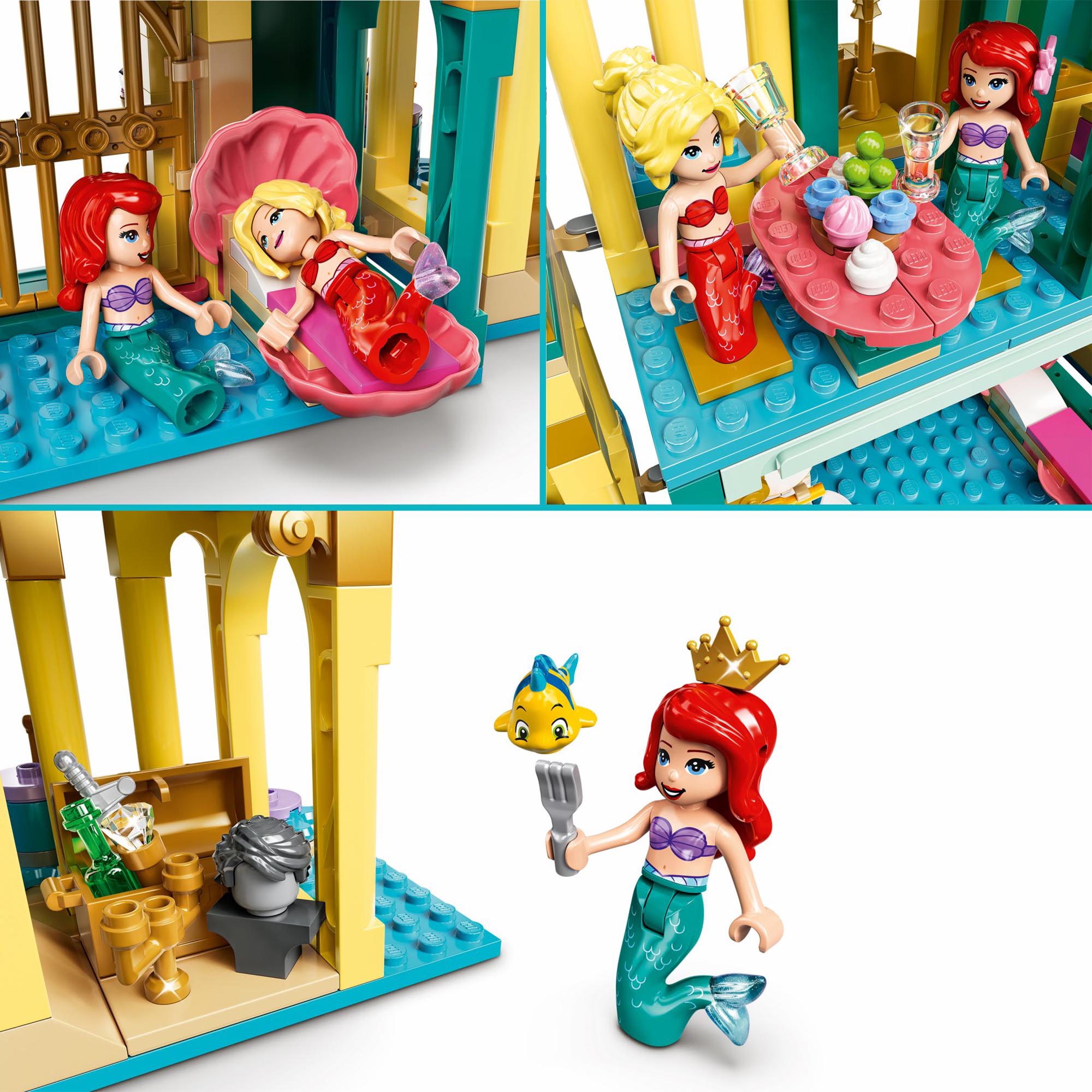 LEGO 43207 Disney Il Palazzo Sottomarino di Ariel, Castello Giocattolo con Mini  43207, , large