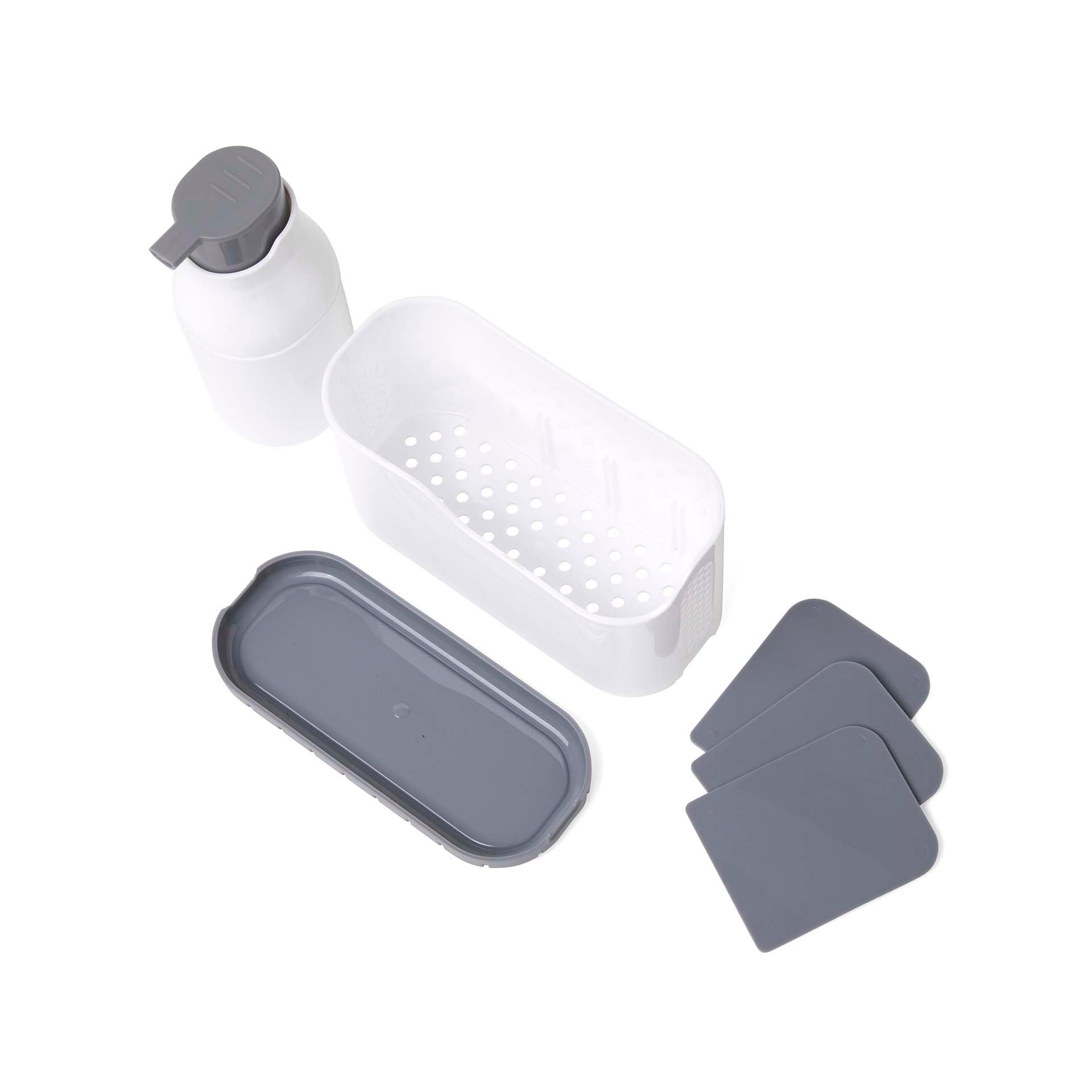 Dosatore per sapone con porta accessori, , large
