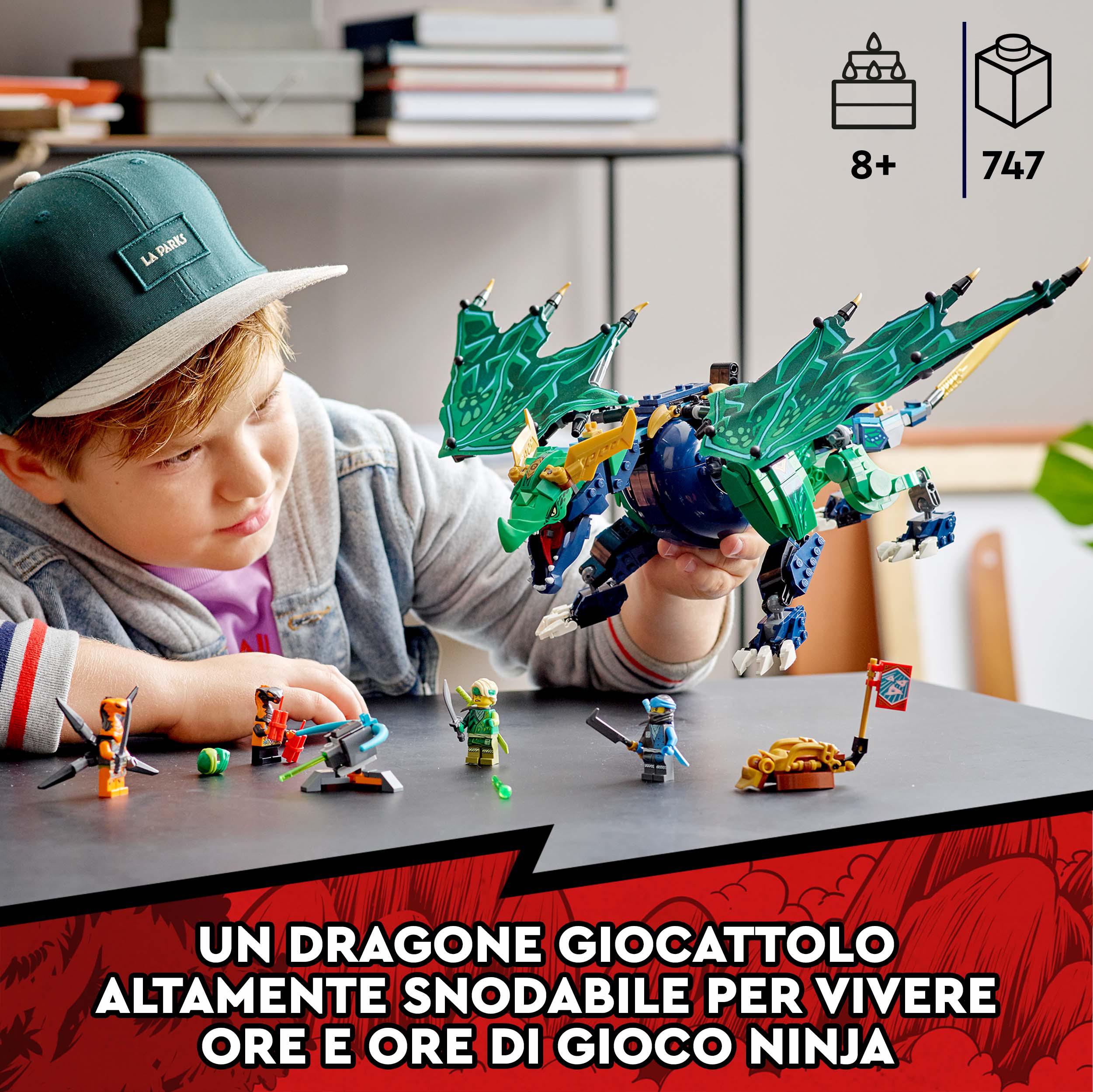 LEGO NINJAGO Dragone Leggendario di Lloyd, Giocattoli per Bambini di 8 Anni, Gue 71766, , large