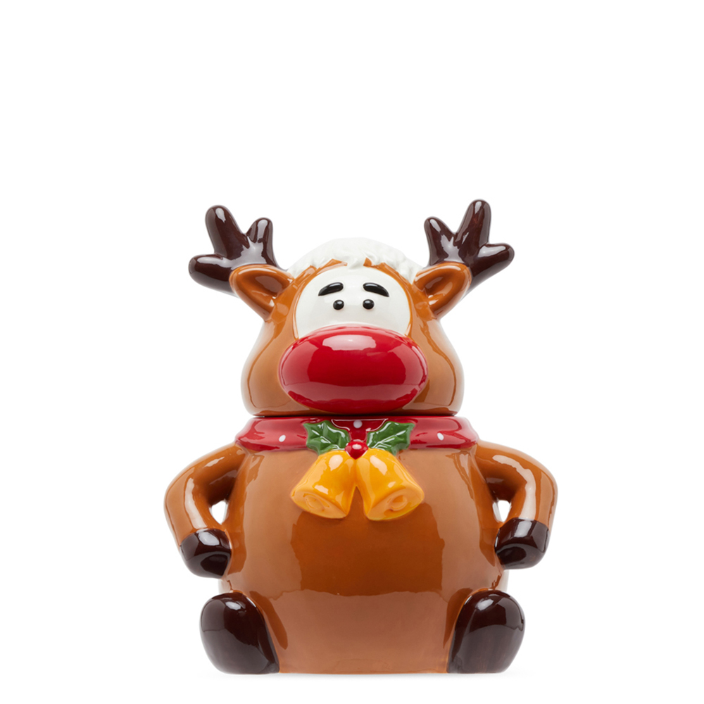 Biscottiera natalizia in ceramica, , large