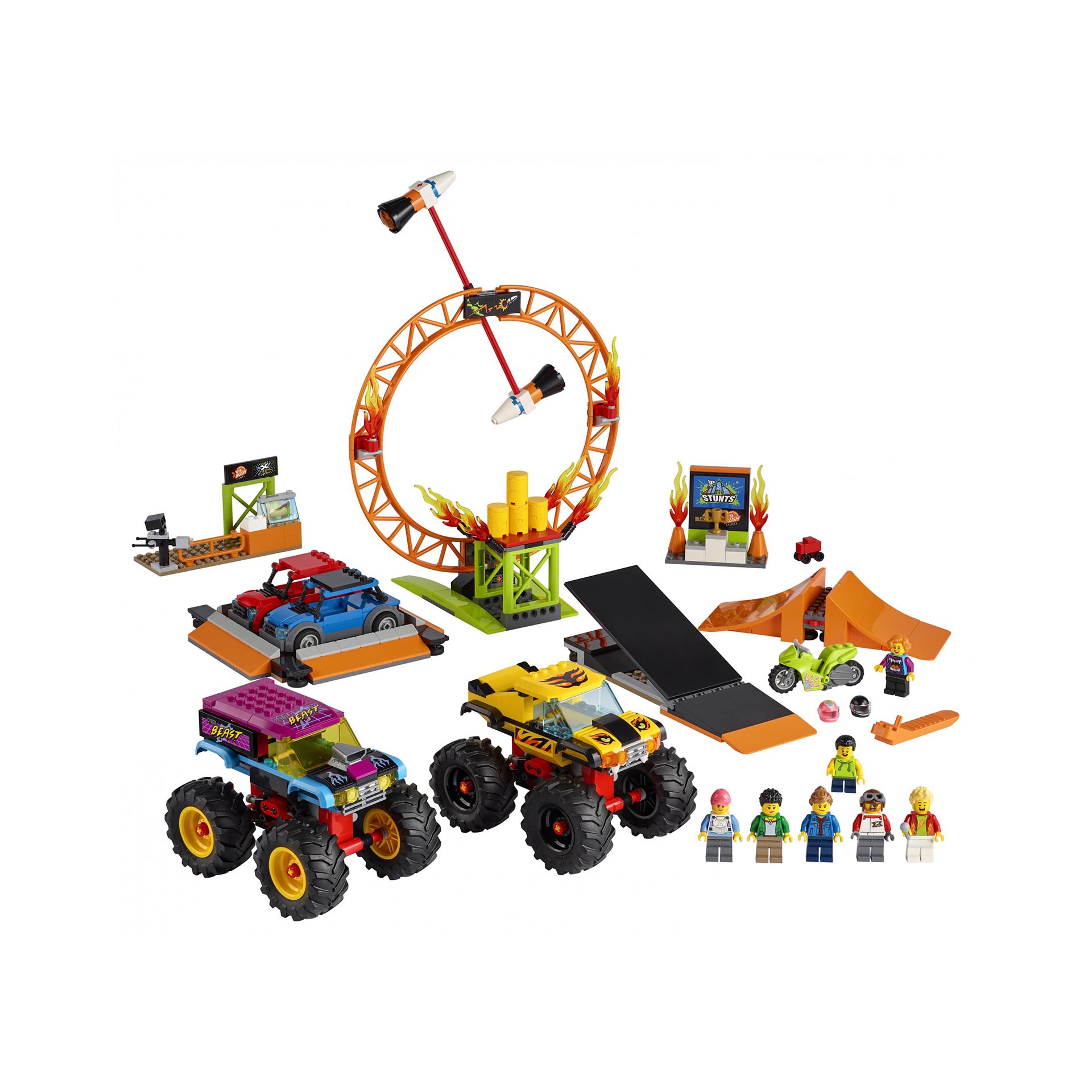 LEGO City Stuntz Arena dello Stunt Show, Set con 2 Monster Truck Giocattolo, 2 A 60295, , large