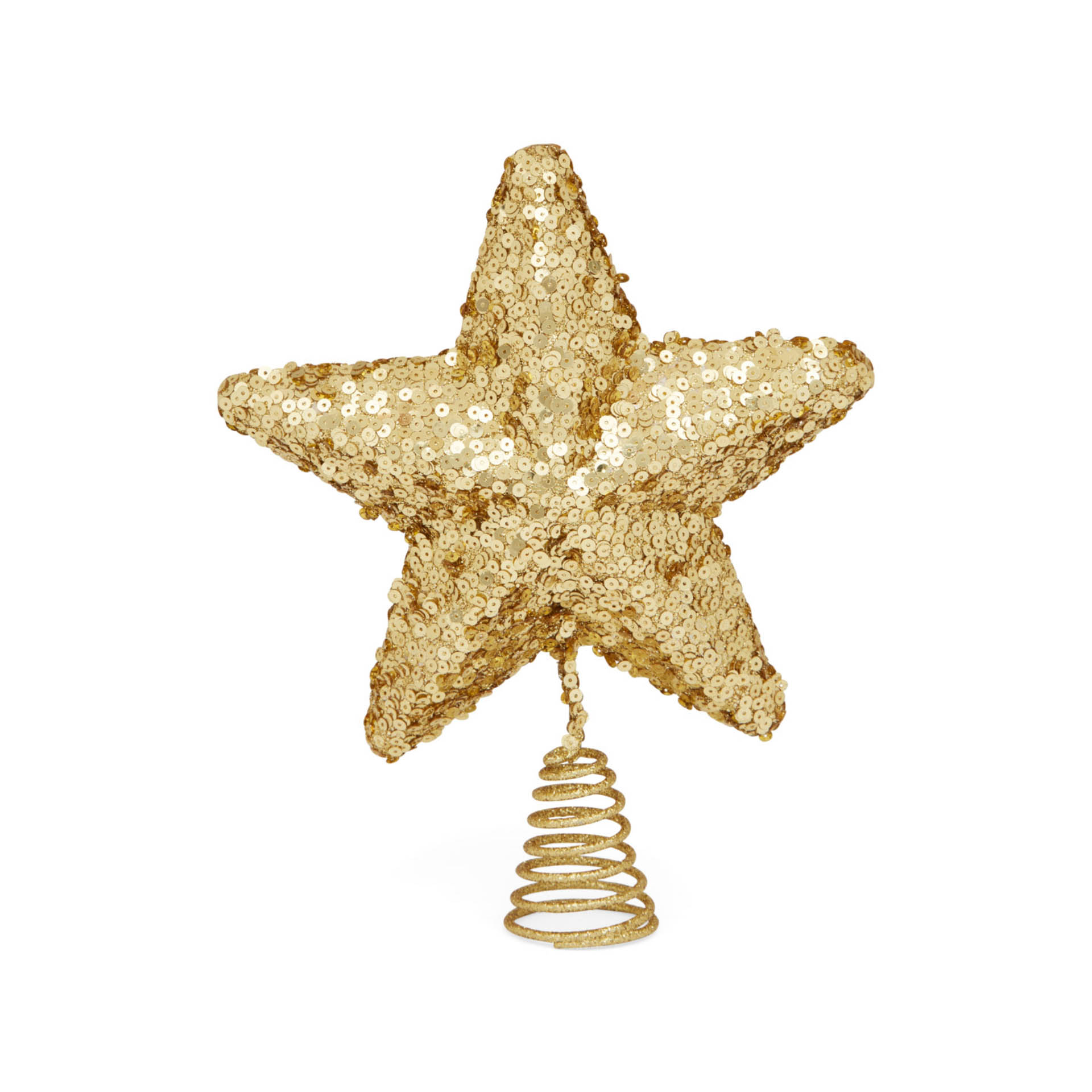 XMAS BLUE - Puntale Per Albero Di Natale Stella Dorata