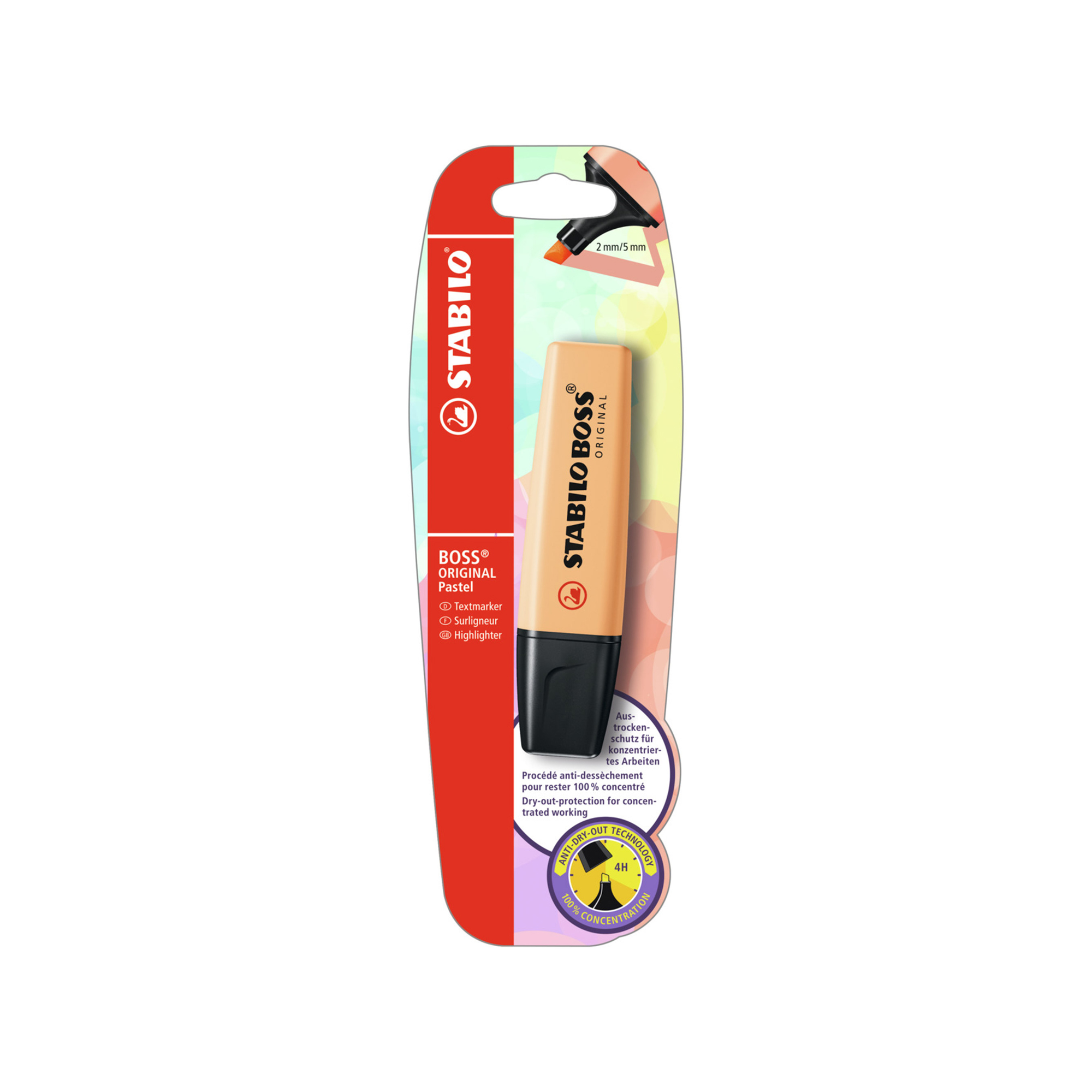 Evidenziatore STABILO BOSS ORIGINAL Pastel Pack da 1 Arancione Papaya, , large