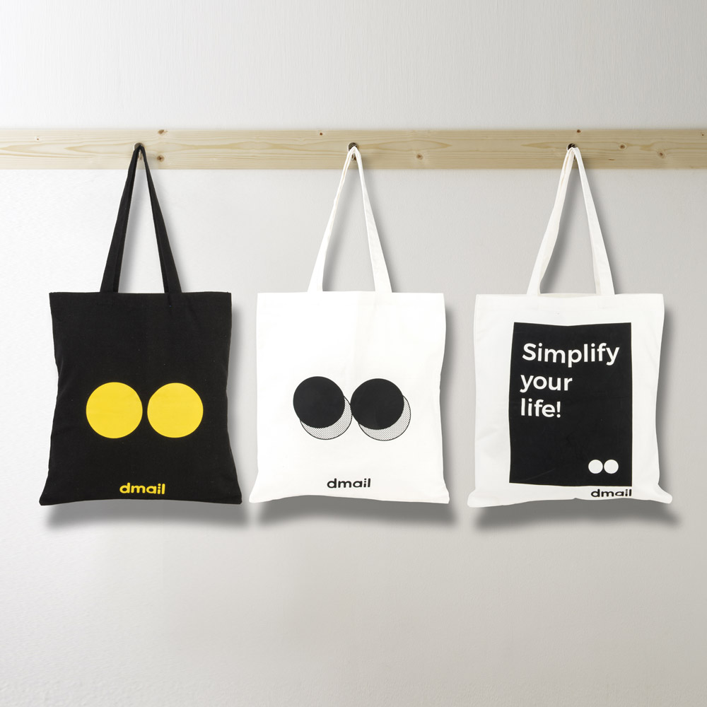 Borsa shopper in canvas dmail, , large
