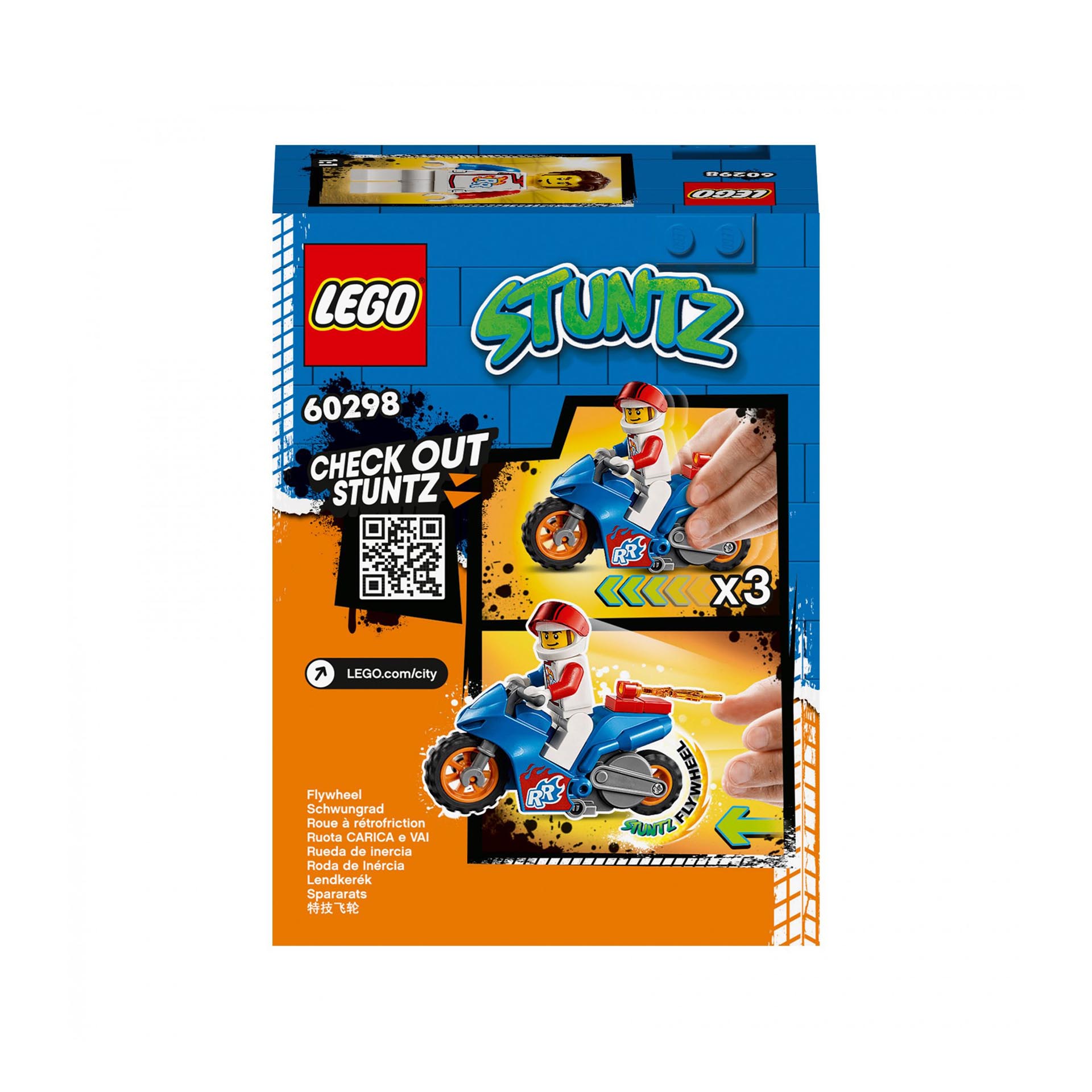 LEGO City Stuntz Stunt Bike Razzo, Set con Moto Giocattolo con Meccanismo a Spin 60298, , large
