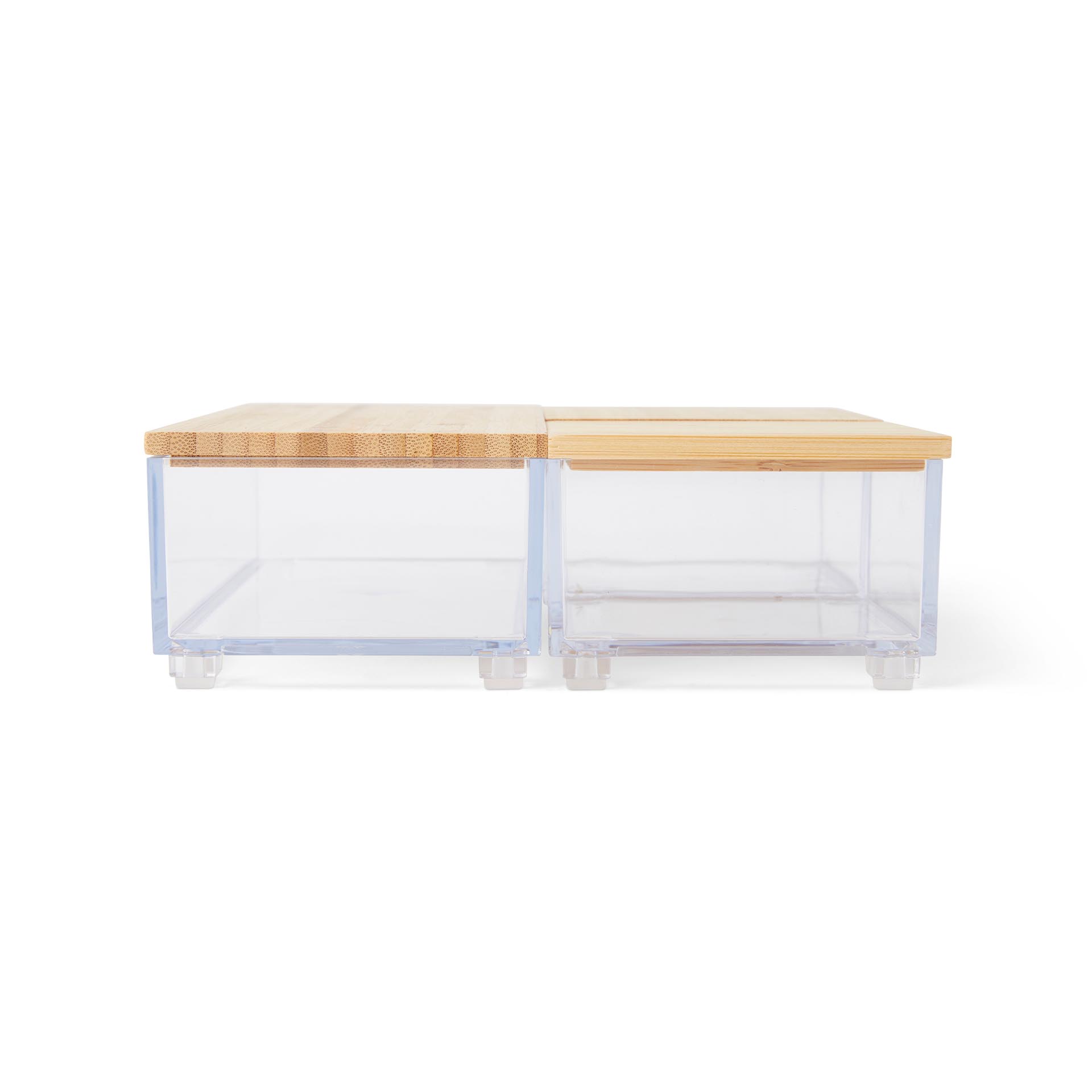 Contenitore con coperchio in bambù - Set da 3 pz, , large