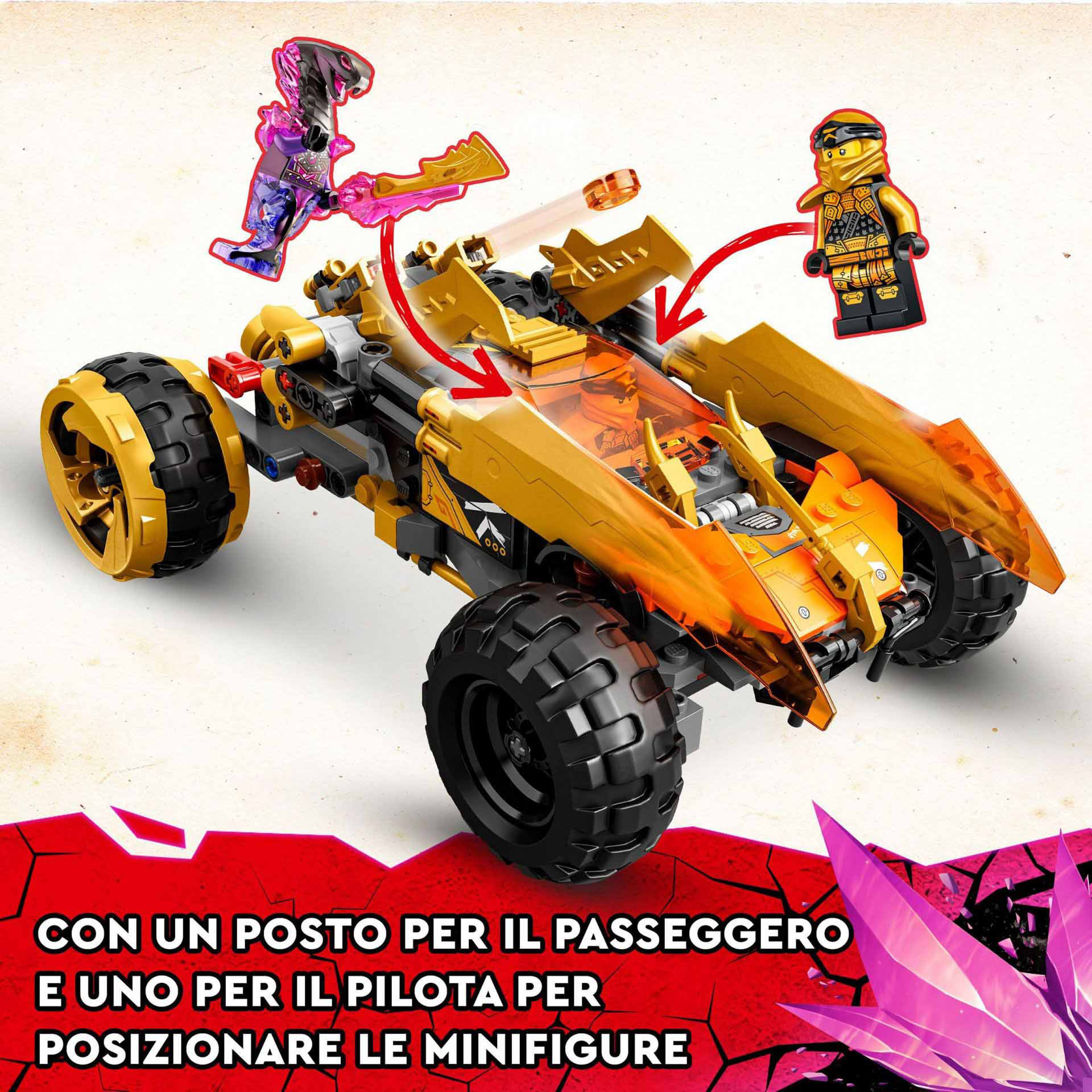 LEGO Ninjago Fuoristrada Drago di Cole, Set Serie TV Crystallized, Minifigure e 71769, , large