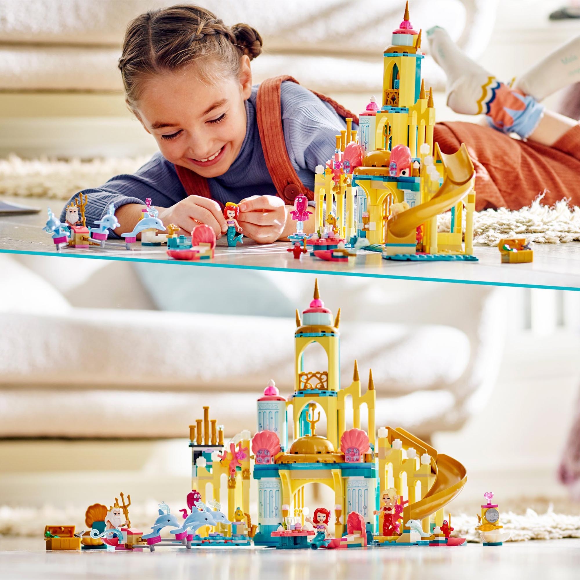 LEGO 43207 Disney Il Palazzo Sottomarino di Ariel, Castello Giocattolo con Mini  43207, , large