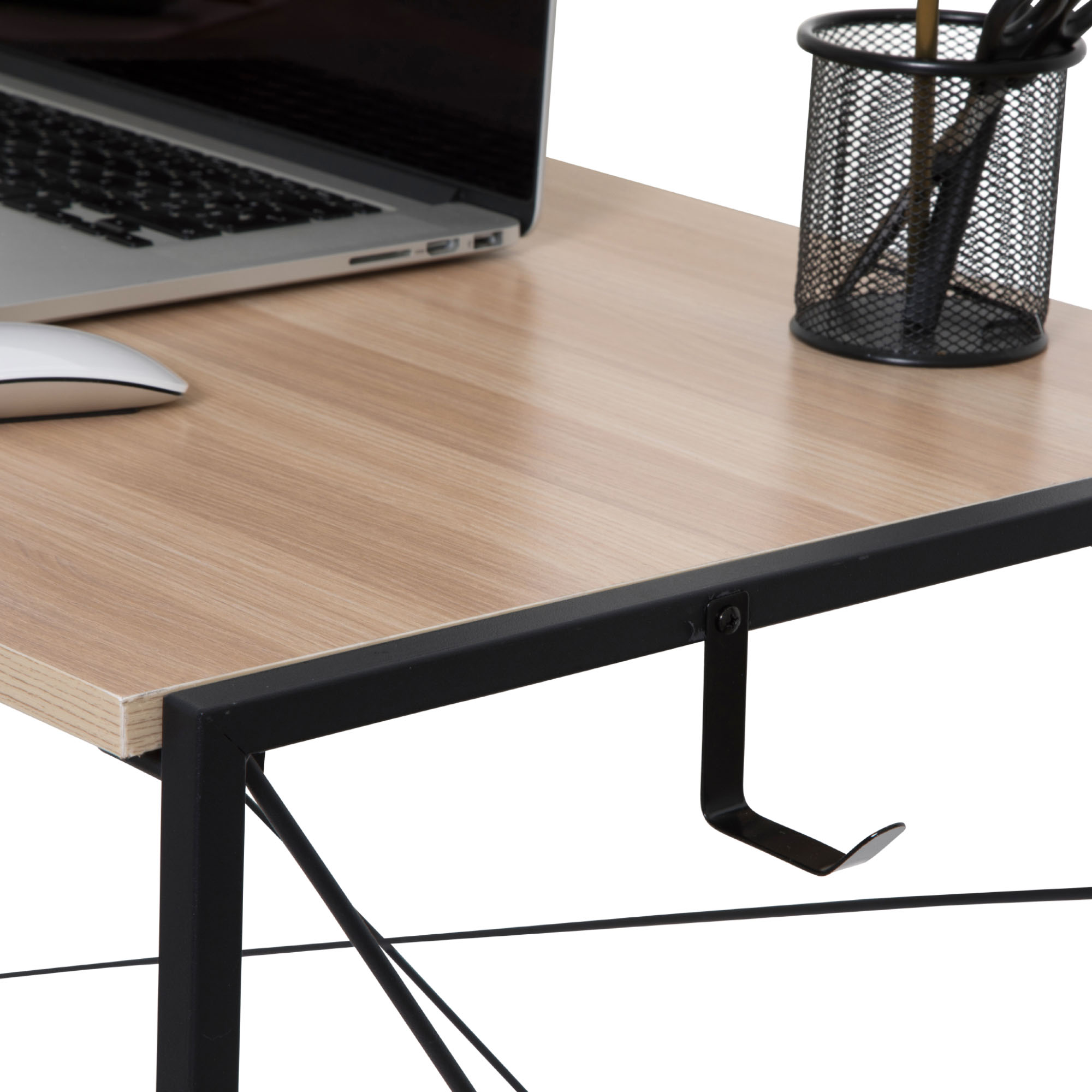 Scrivania pieghevole in legno e metallo, , large