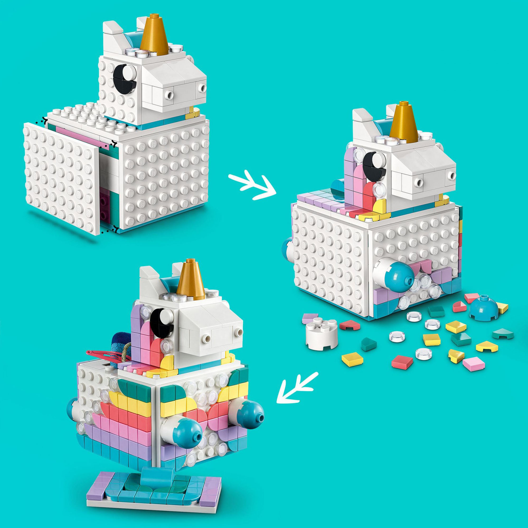 LEGO DOTS Family Pack Creativo - Unicorno, Regalo per Bambine e Bambini, Set 5in 41962, , large