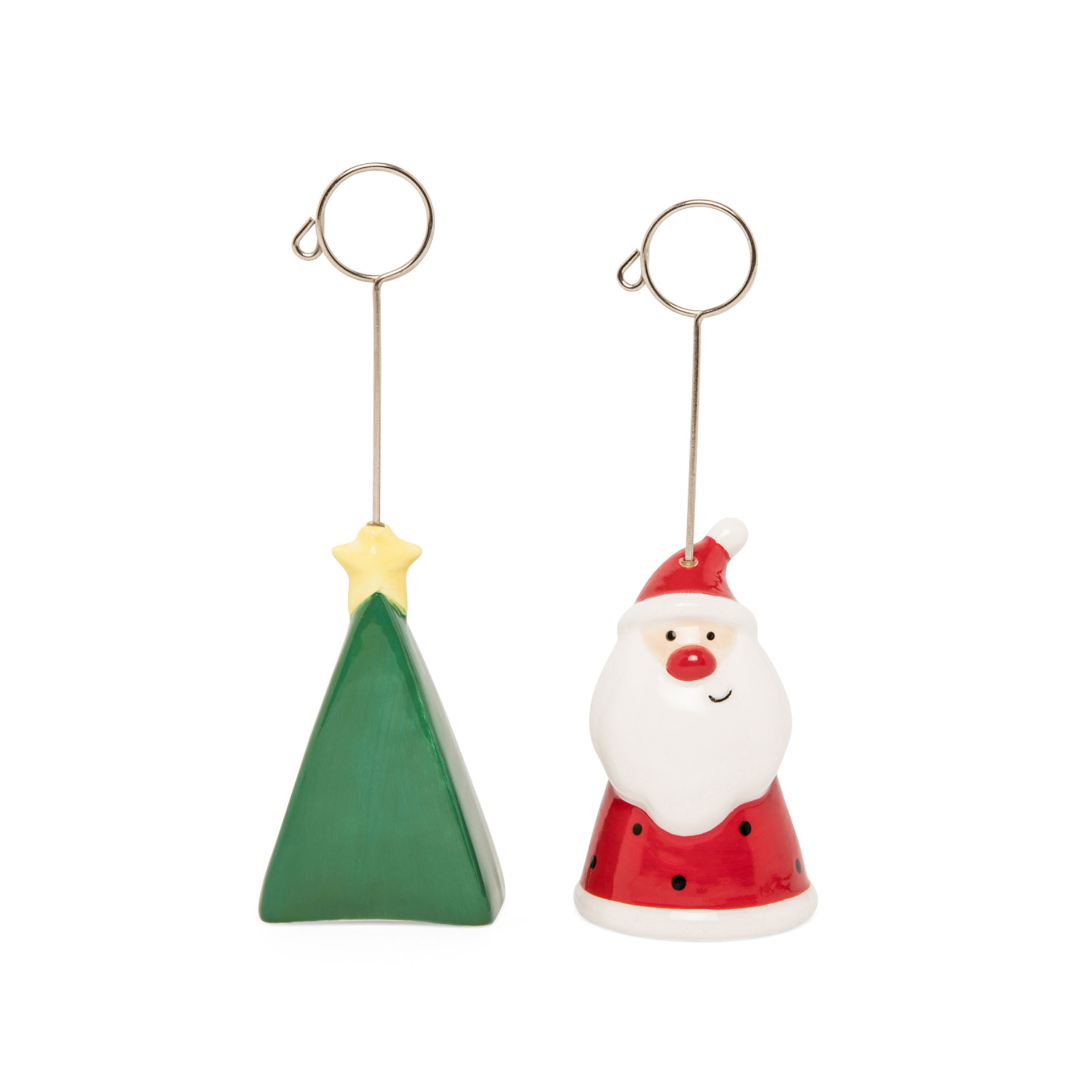 Coppia di segnaposto albero e Babbo Natale, , large