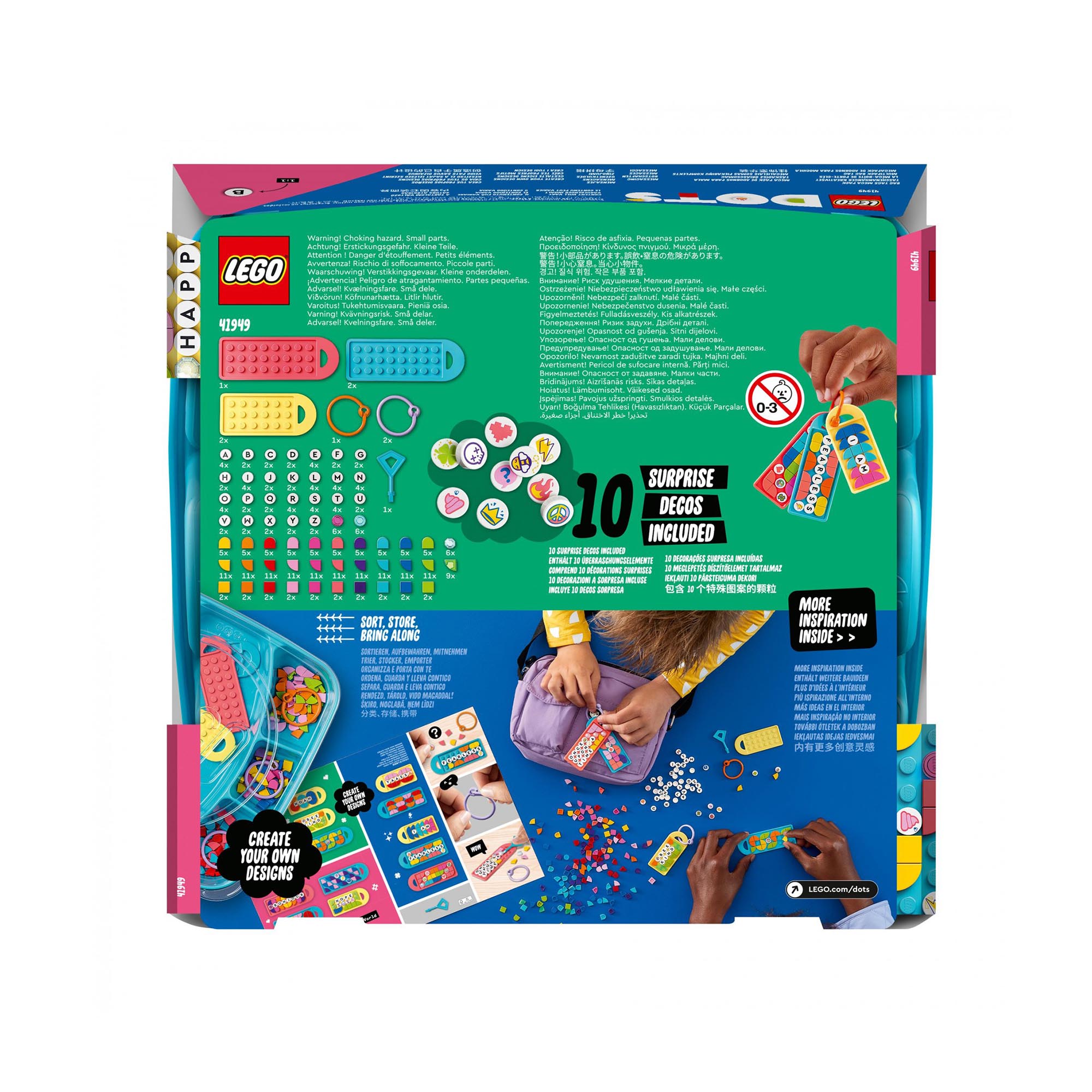 LEGO 41949 DOTS Multipack Bag Tag - Messaggi, Giocattolo Fai Da Te con Lettere,  41949, , large