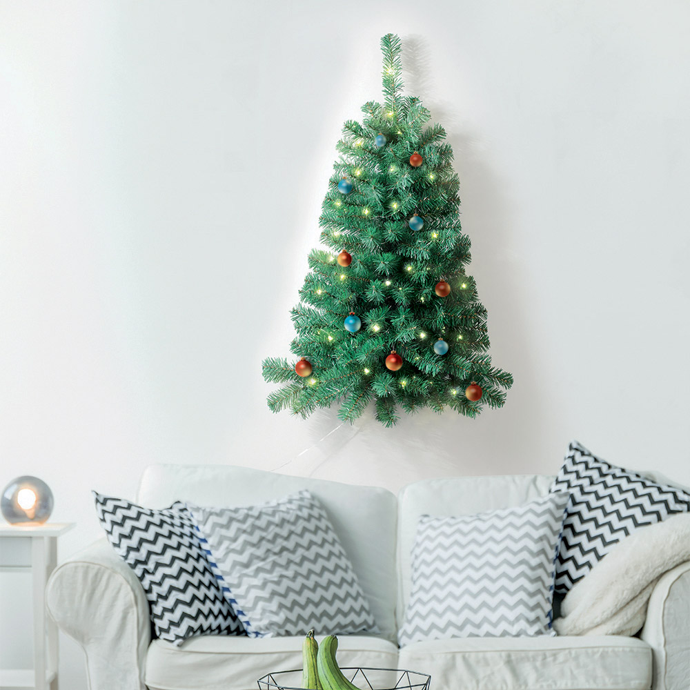 Albero di Natale da parete con luci LED, , large