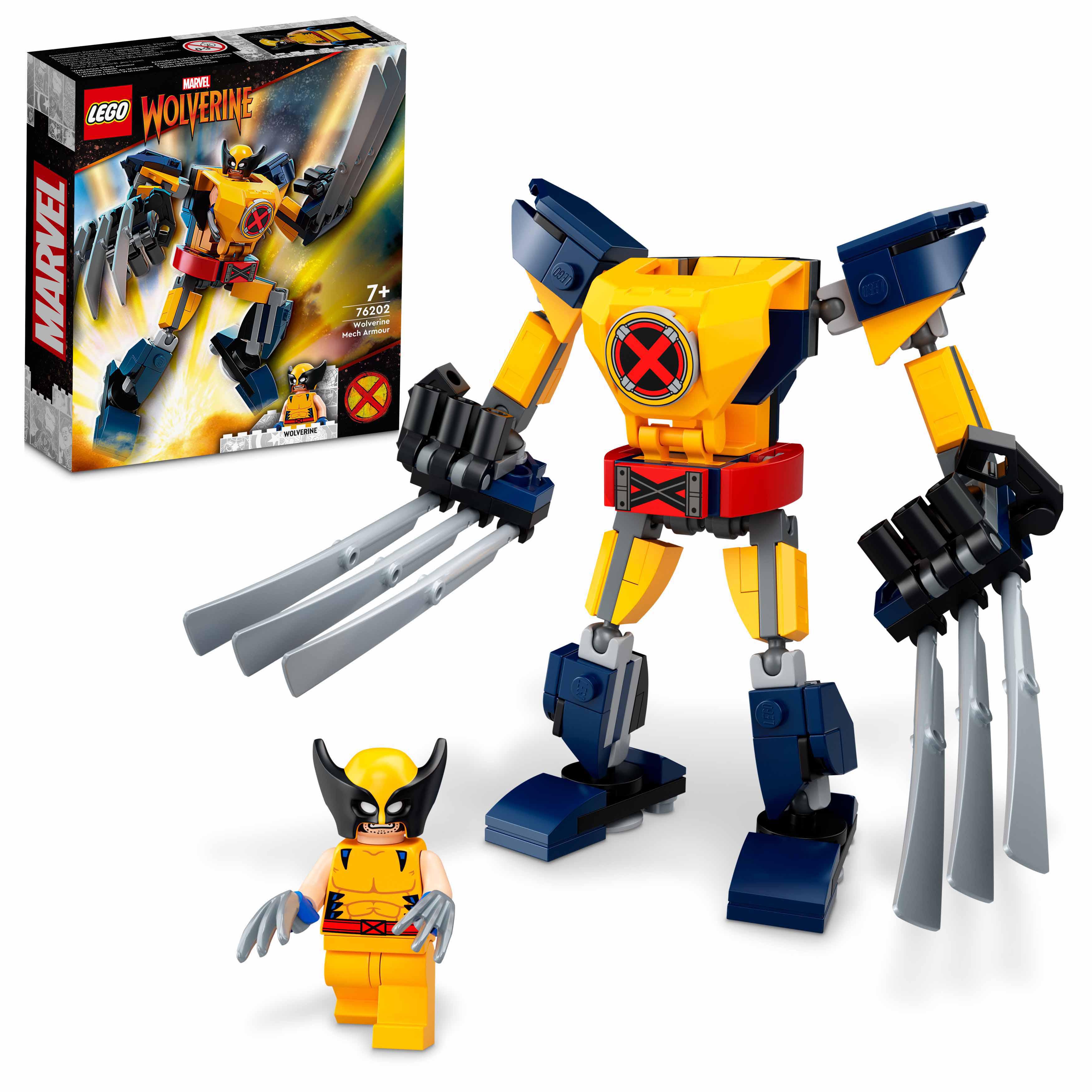 LEGO Marvel Armatura Mech Wolverine, Mattoncini Creativi con Action Figure, Gioc 76202, , large