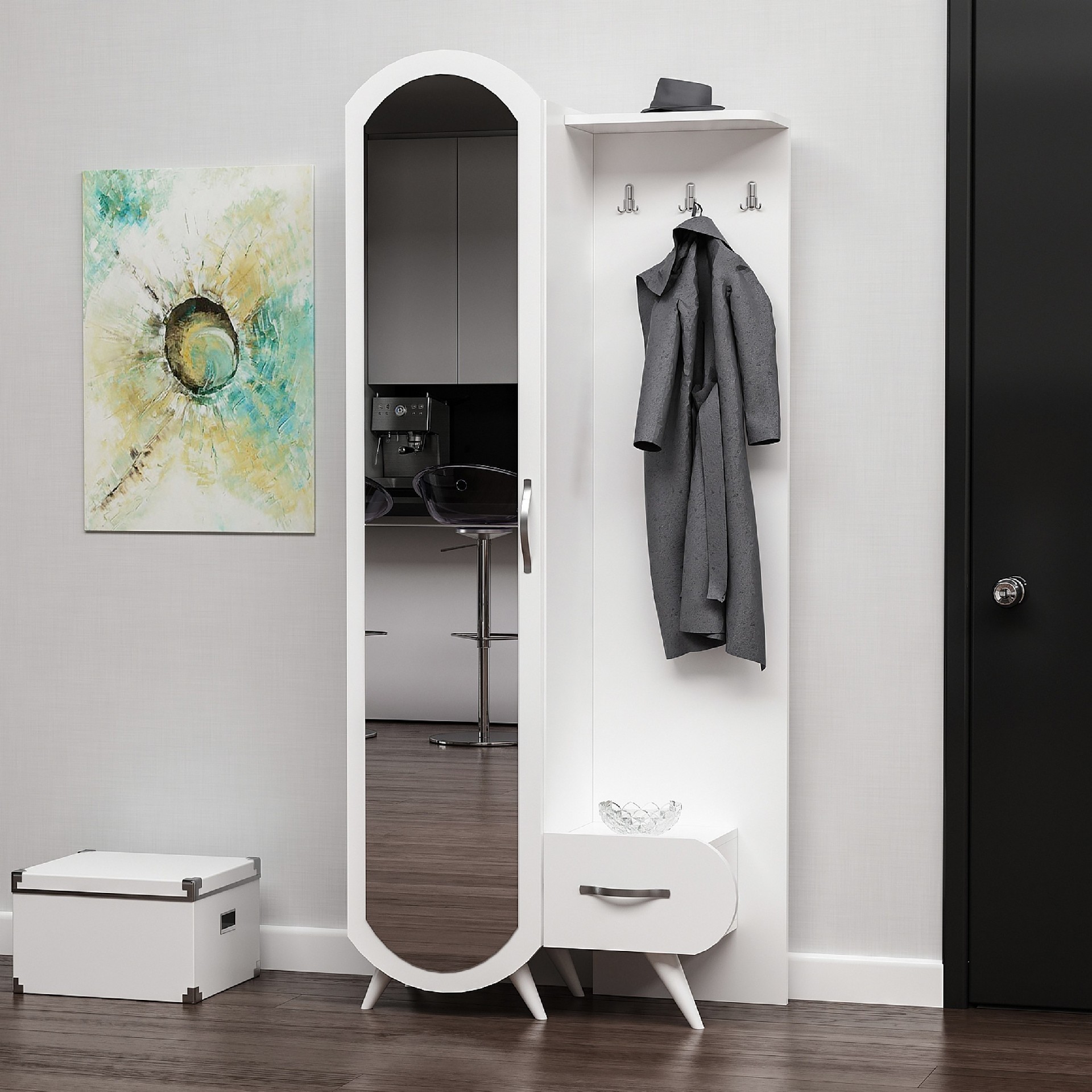 HOMEMANIA Mobile Ingresso Kerry, bianco, , large