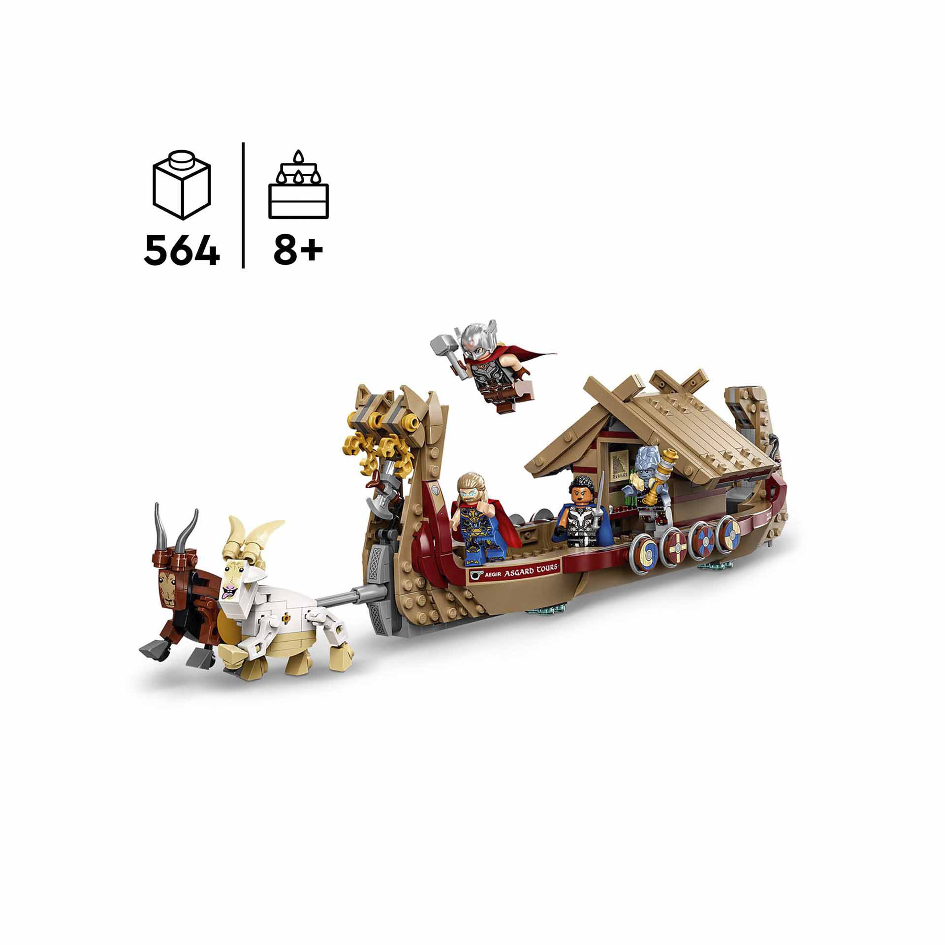 LEGO Marvel Drakkar di Thor, Giochi per Bambini dai 7 Anni, Set con Nave Giocatt 76208, , large