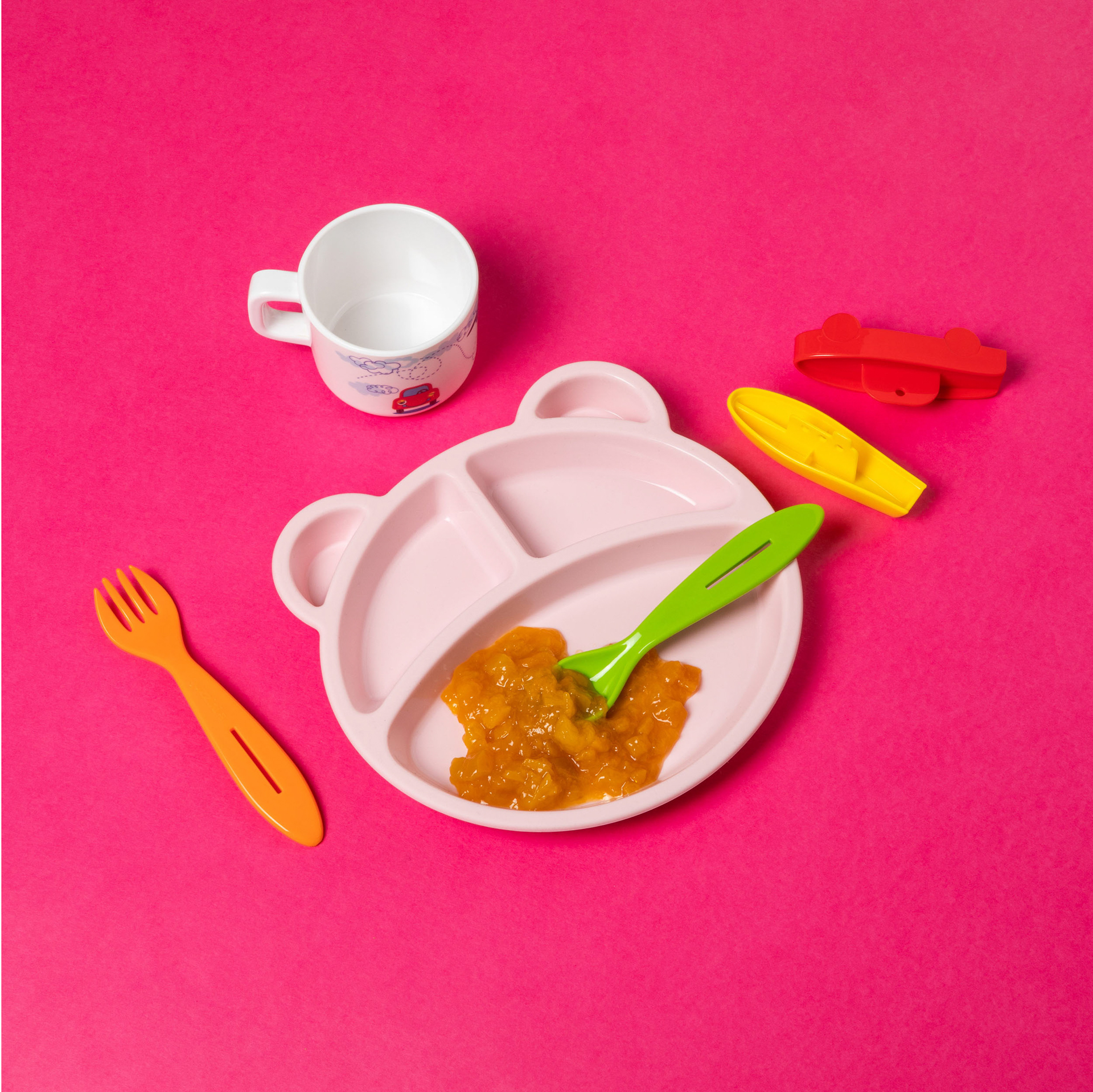 Piatto con divisori in silicone per bambini, , large