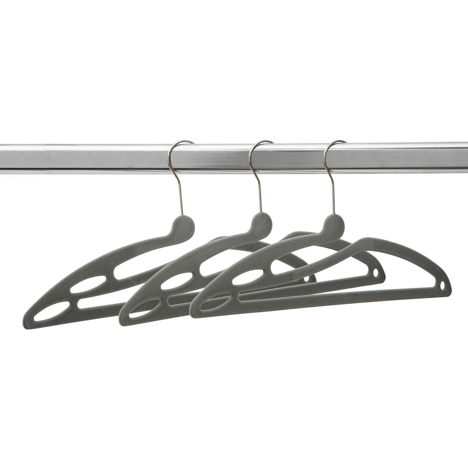Zeller Set 3 Grucce Multiple In Metallo Cromato: Salva Spazio Per Armadio, Fino A 5 Pantaloni Ognuna