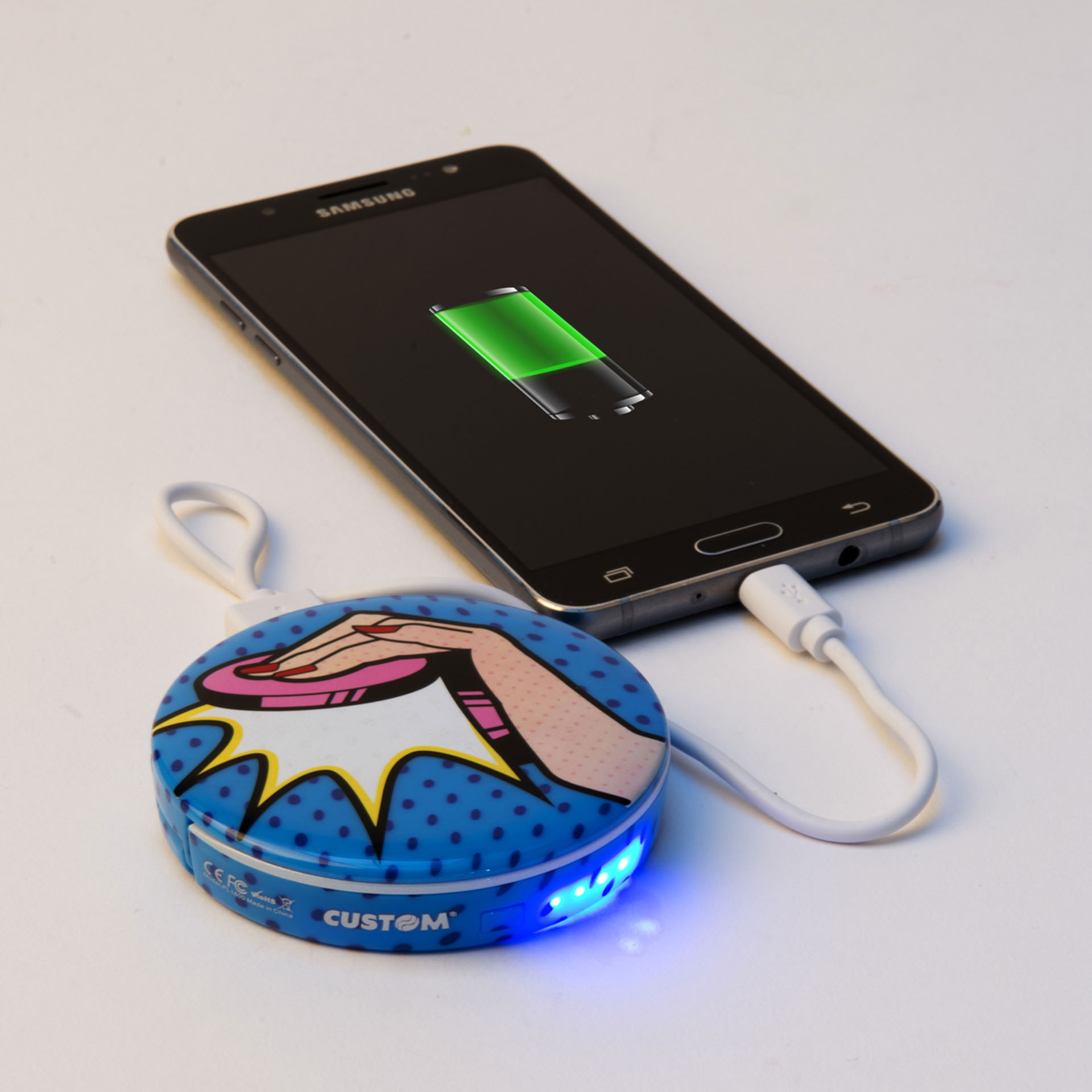 Specchietto da borsa power bank con luce, , large