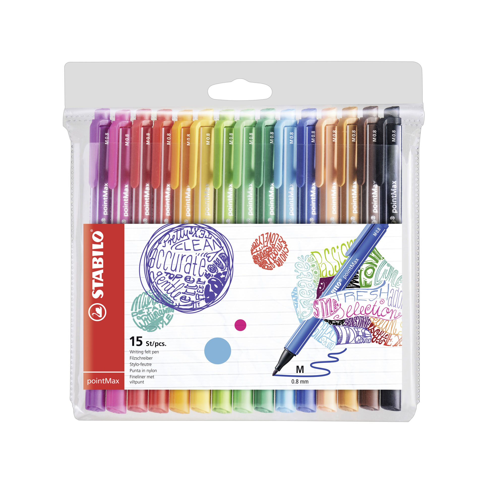 Fineliner Premium - Stabilo Pointmax - Astuccio Da 15 - Colori Assortiti, , large