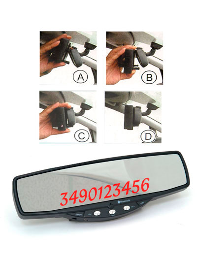 Specchietto con vivavoce Bluetooth per auto, , large