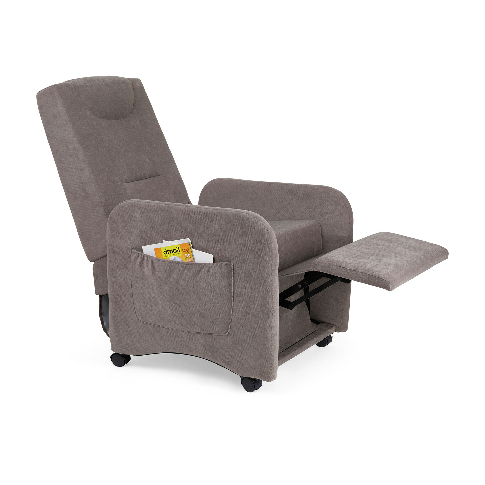 Poltrona pieghevole reclinabile con ruote, , large