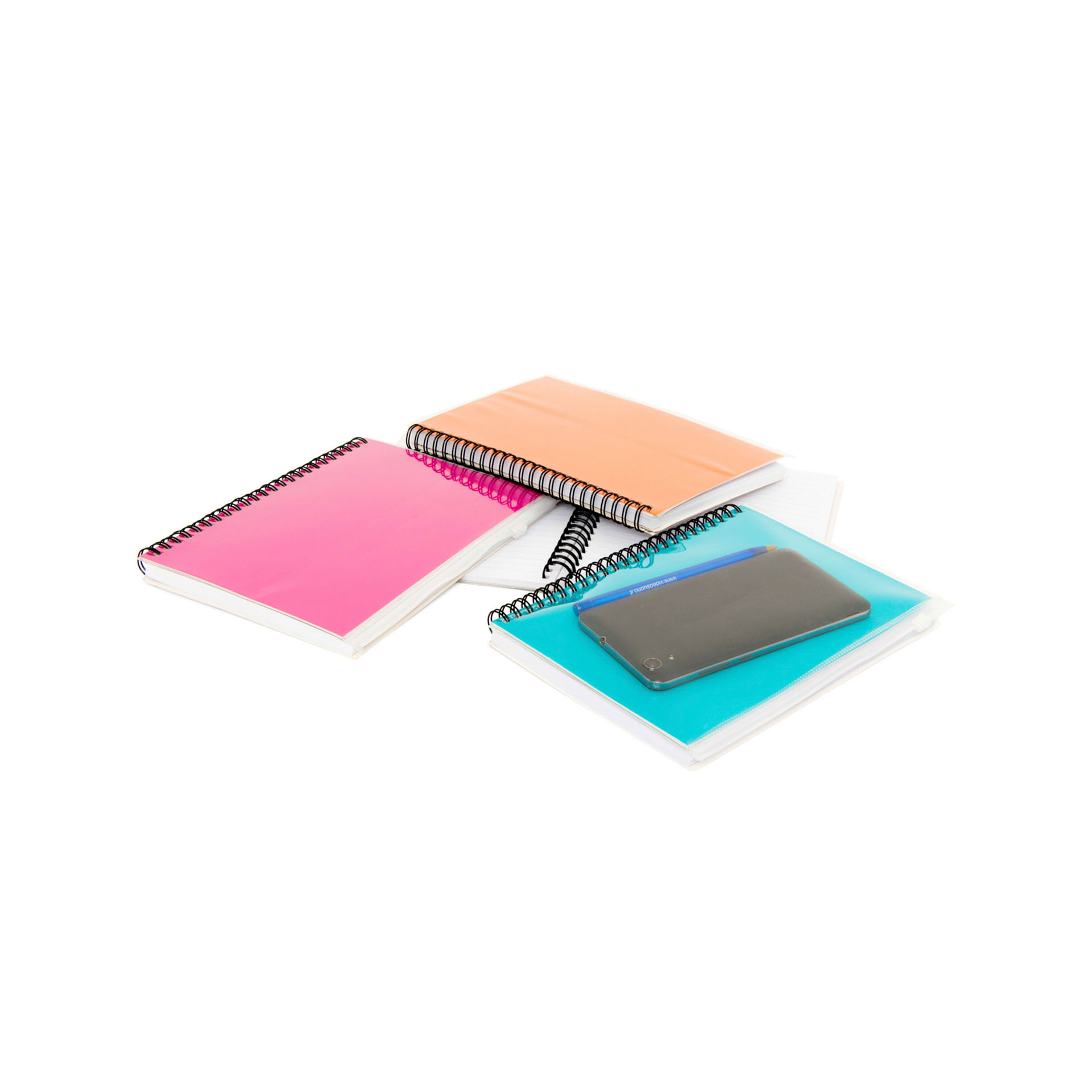Block notes ad anelli con tasca frontale, , large