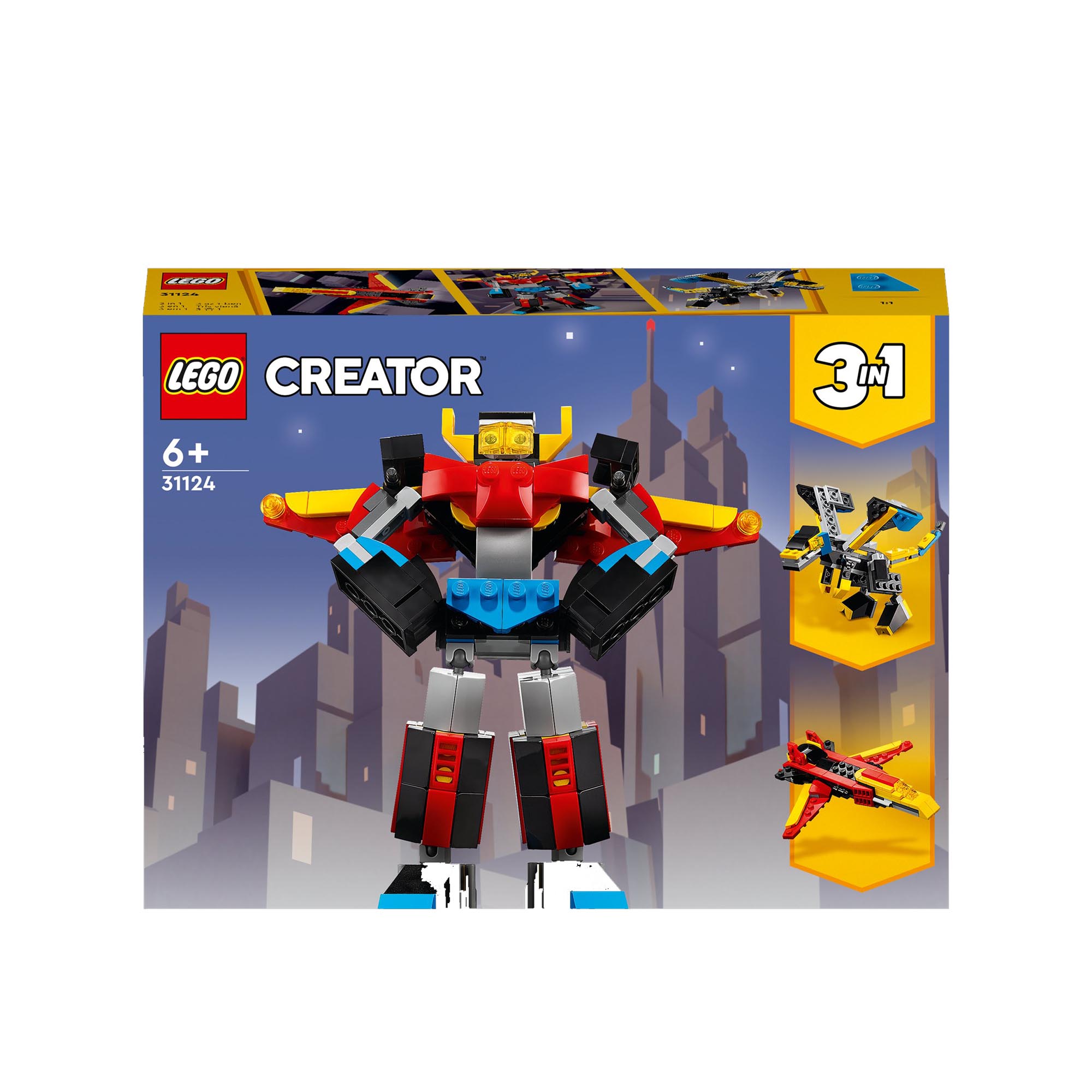 LEGO Creator 3in1 Super Robot, Set di Costruzioni in Mattoncini, Aereo e Drago G 31124, , large