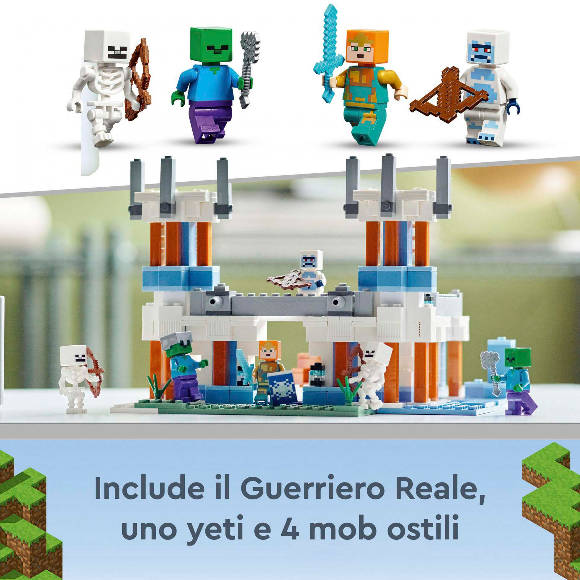 LEGO Minecraft Il Castello di Ghiaccio, Giocattoli Creativi da Costruire con Fig 21186, , large