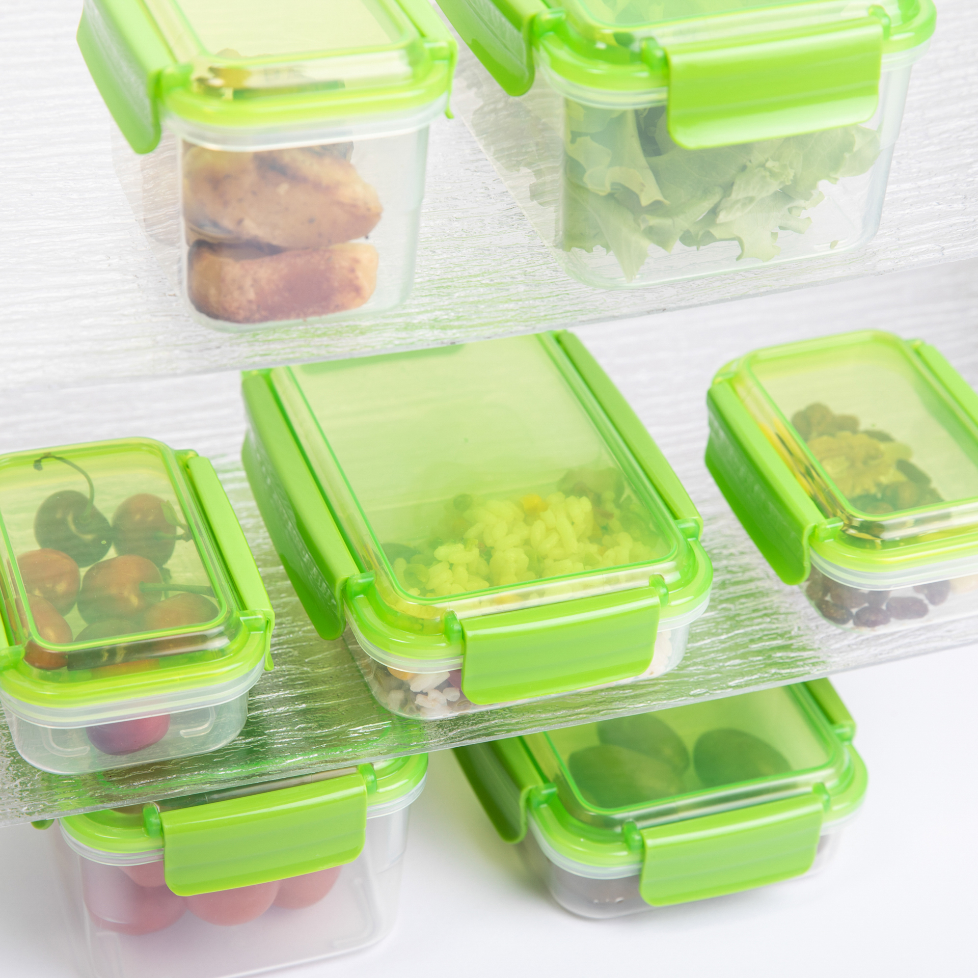 10 contenitori con coperchio per alimenti, , large
