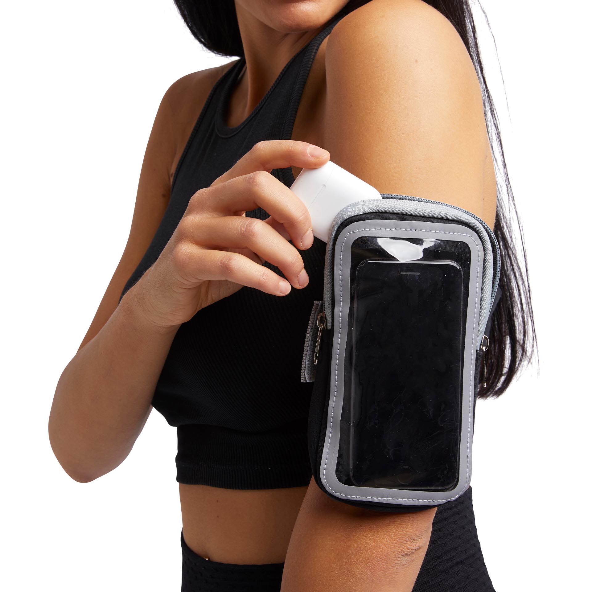 Fascia da braccio per smartphone, nero, large