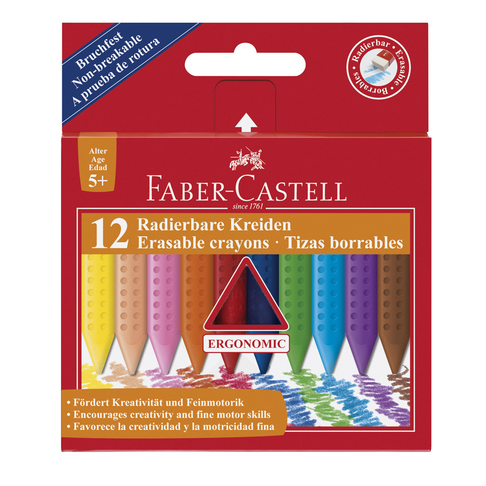 Confezione Da 12 Pastelli Triangolari Cancellabili Faber-castell, , large